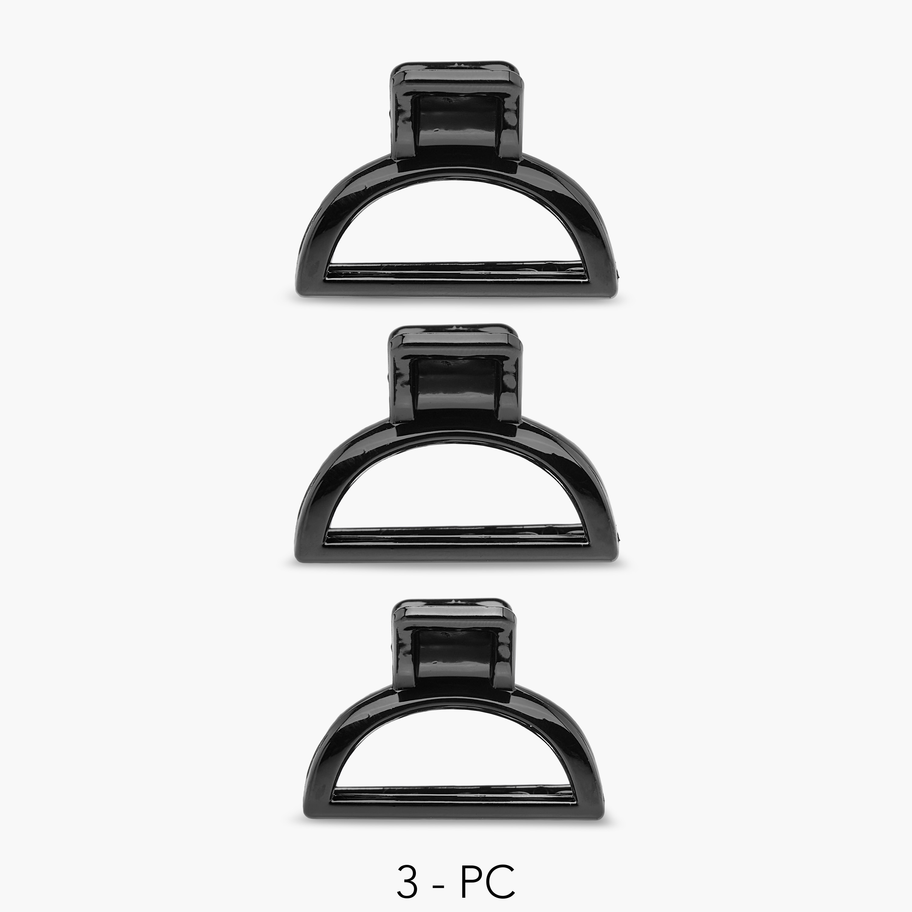 Pack of 3 Curved Hair Clamp with Solid Design-women-hairaccessories-clamps-image-1