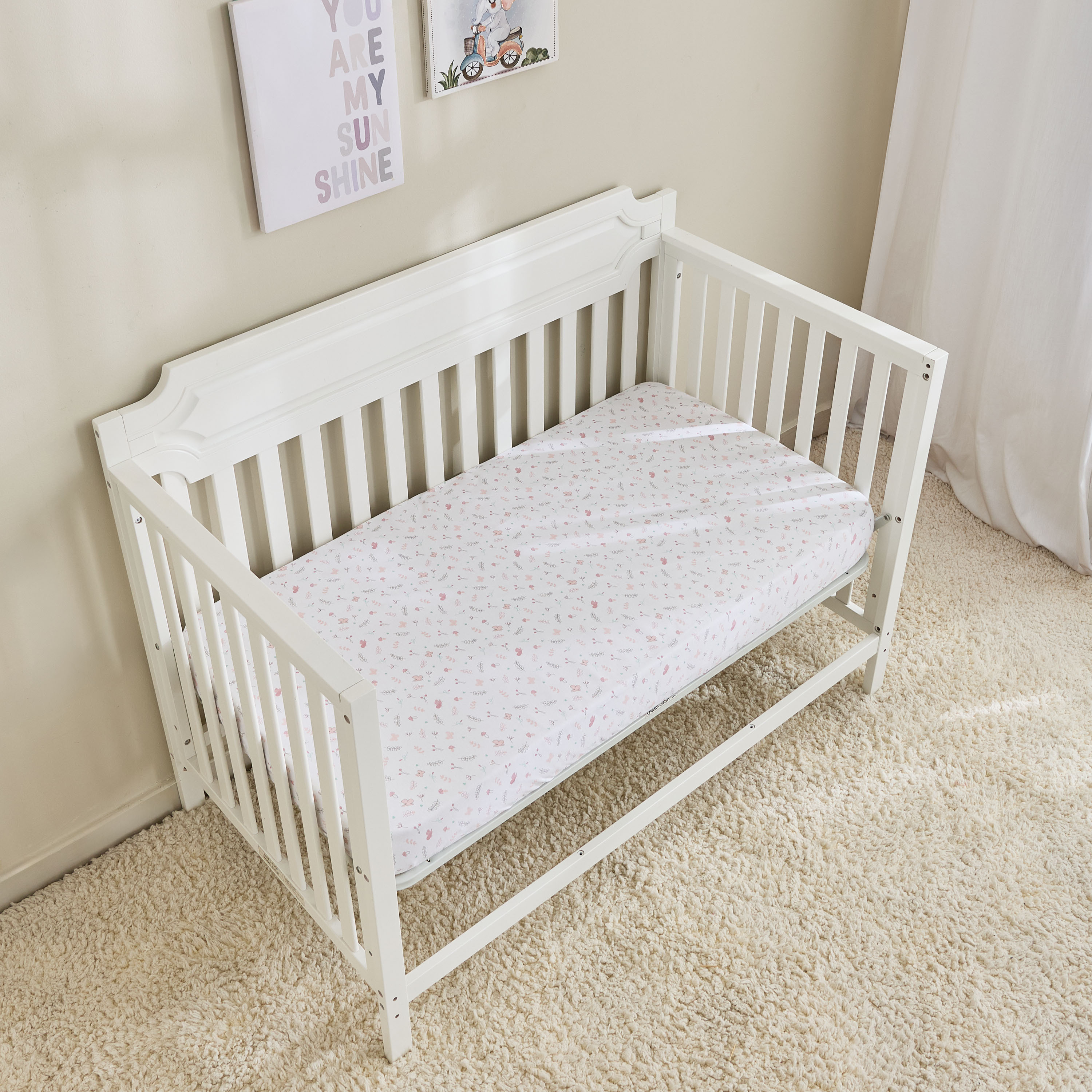 Pack of 2 Juniors Baby Fitted Sheet with Floral Print, 70x130x15 cm-baby-nursery-babybedding-image-2