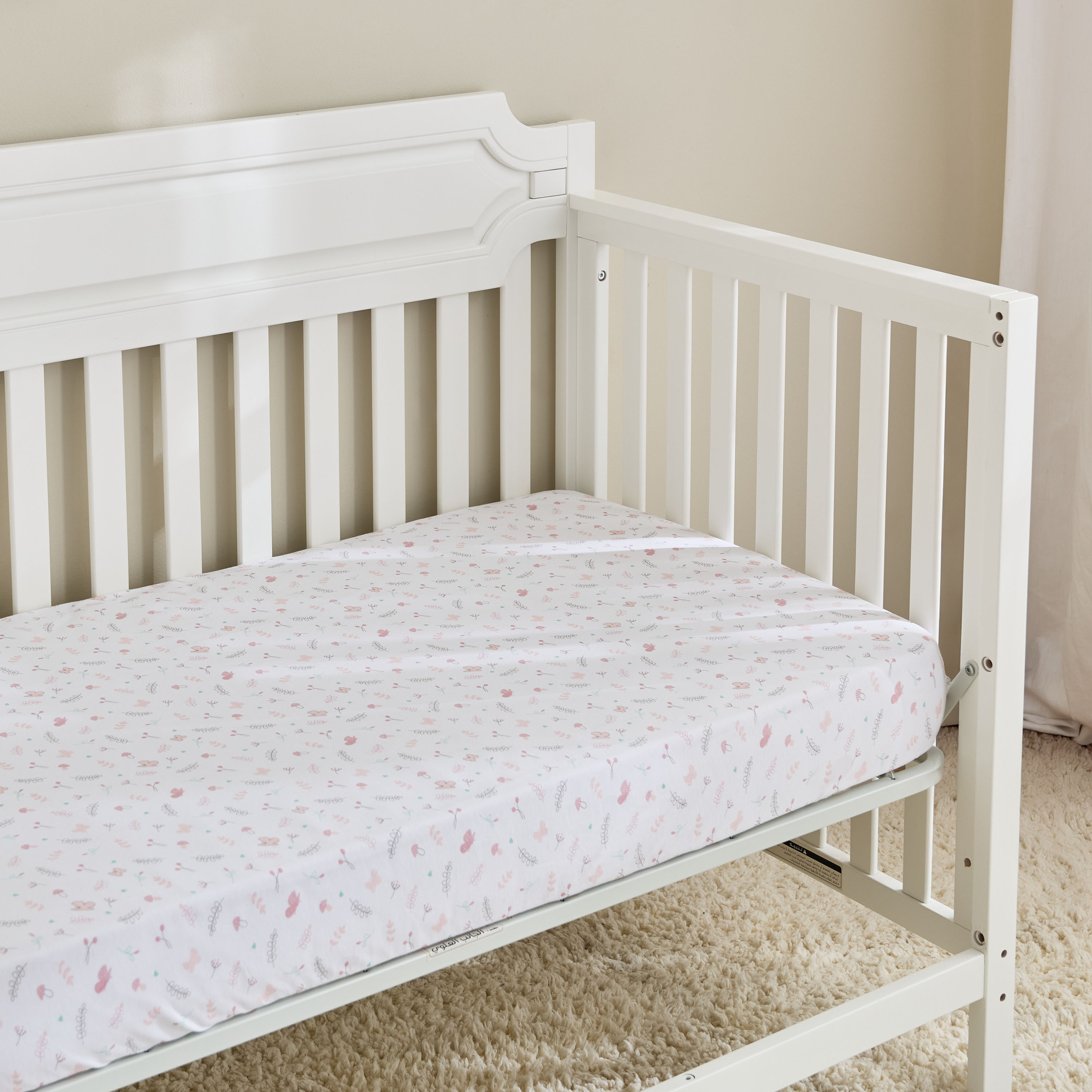 Pack of 2 Juniors Baby Fitted Sheet with Floral Print, 70x130x15 cm-baby-nursery-babybedding-image-3