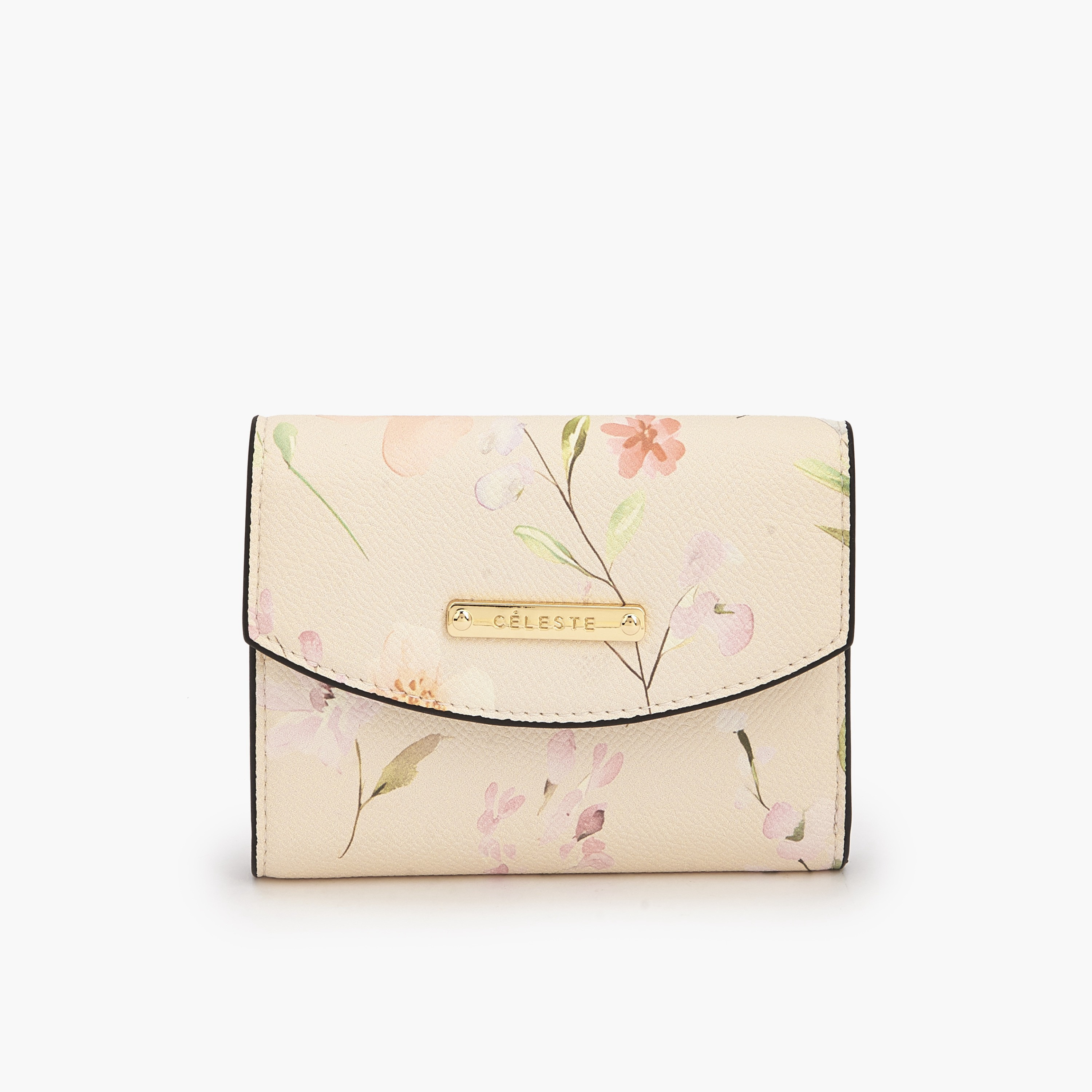 Celeste Floral Print Wallet with Snap Button Closure-women-bagsandwallets-wallets-image-1