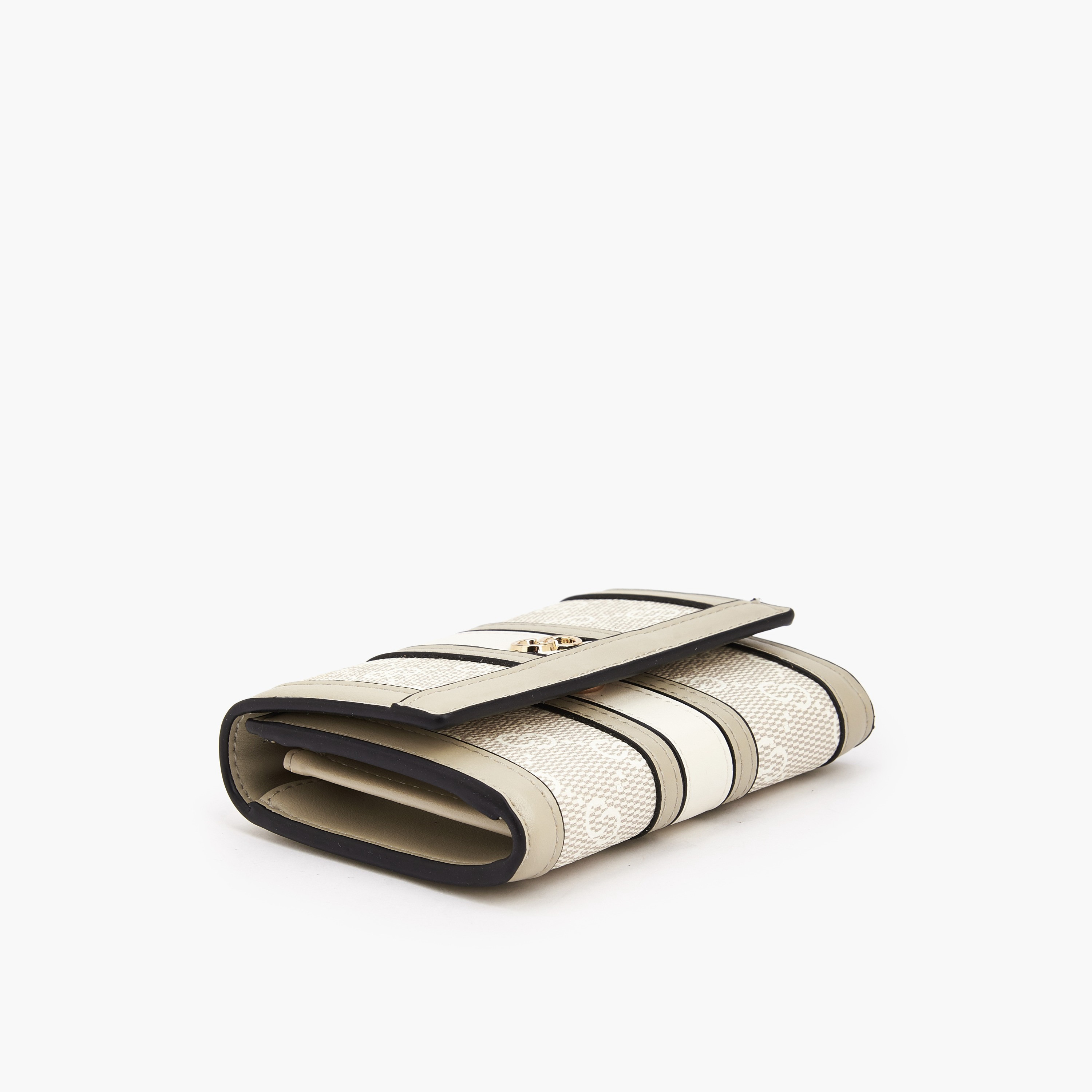 محفظة بطبعات مونوجرام وزر إغلاق من سيليست-women-bagsandwallets-wallets-image-5