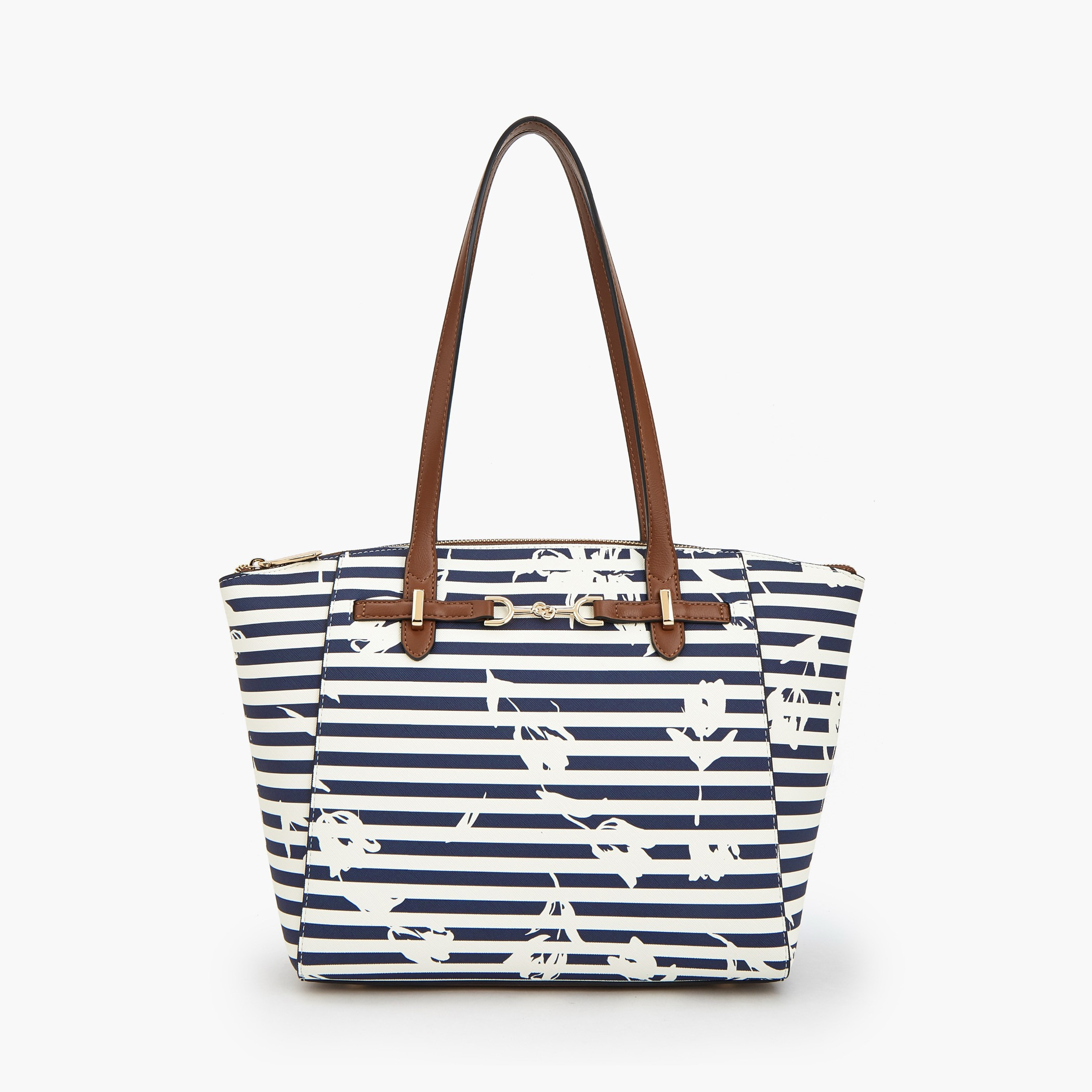 شنطة توتي مخططة بمقابض مزدوجة من سيليست-women-bagsandwallets-handbags-image-1