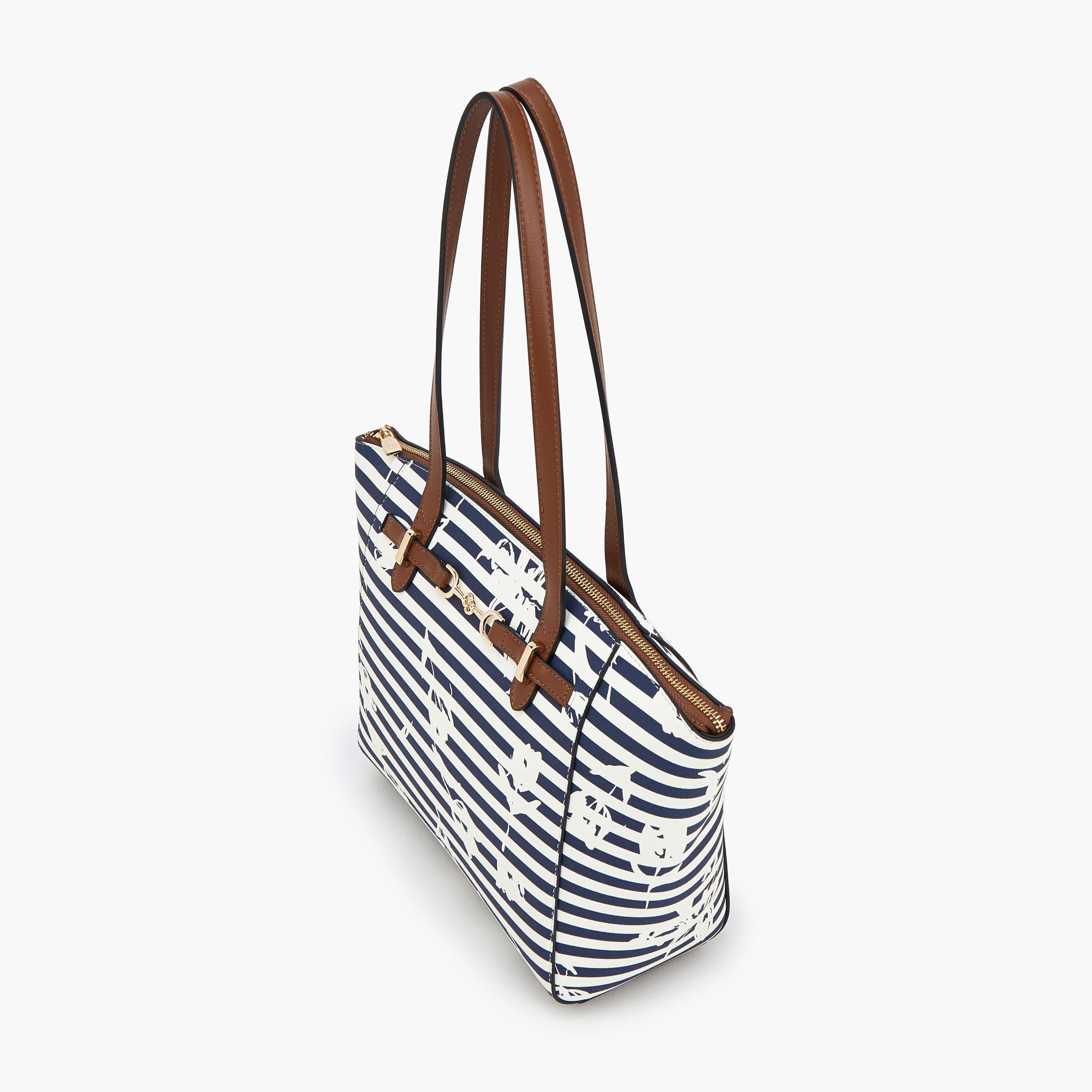 شنطة توتي مخططة بمقابض مزدوجة من سيليست-women-bagsandwallets-handbags-image-5