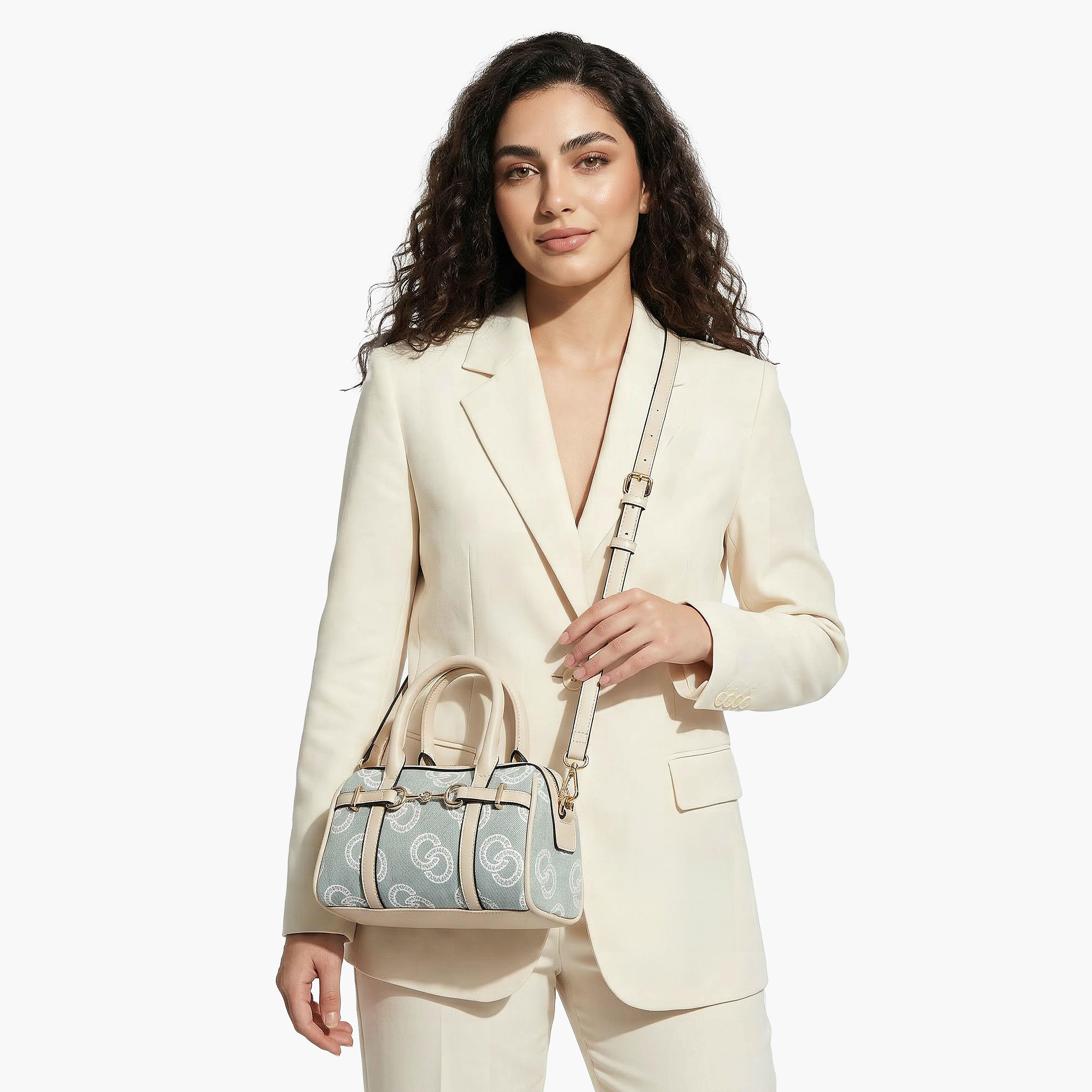 شنطة بولر بتطريز مونوجرام ومقبض مزدوج من سيليست-women-bagsandwallets-handbags-image-2