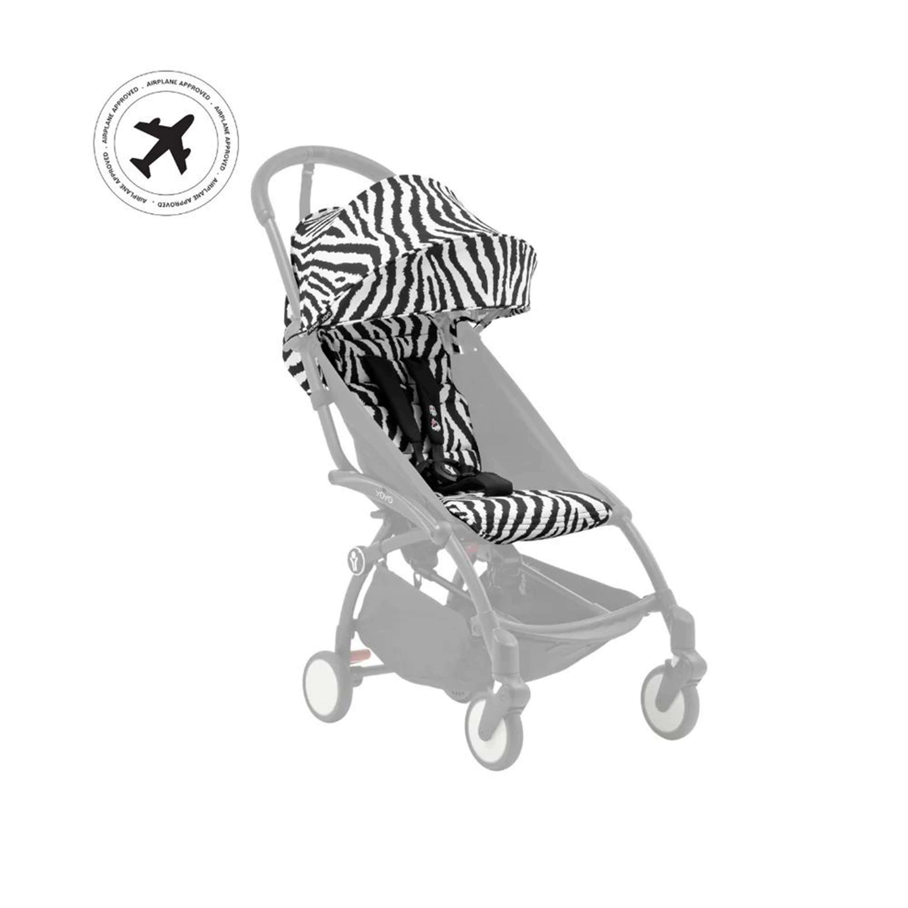 Stokke YOYO 6+ Color Pack -  Seat Pad, Extendable Canopy & Zipped Back Pocket - Zebra-baby-gear-strollersandprams-strollers-image-1