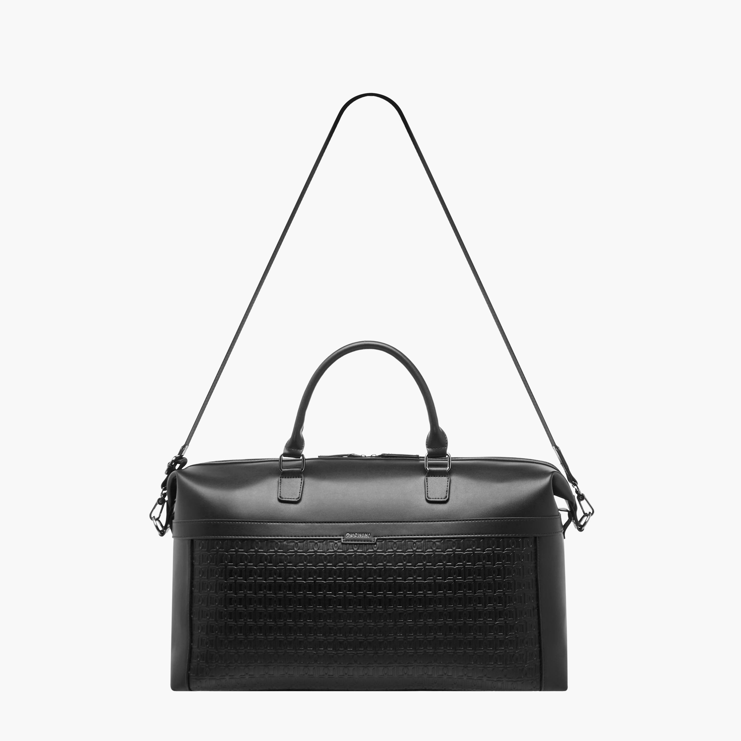 Duchini Monogram Embossed Duffle Bag with Zip Closure and Detachable Strap-travel-luggagesandbags-dufflebags-image-3