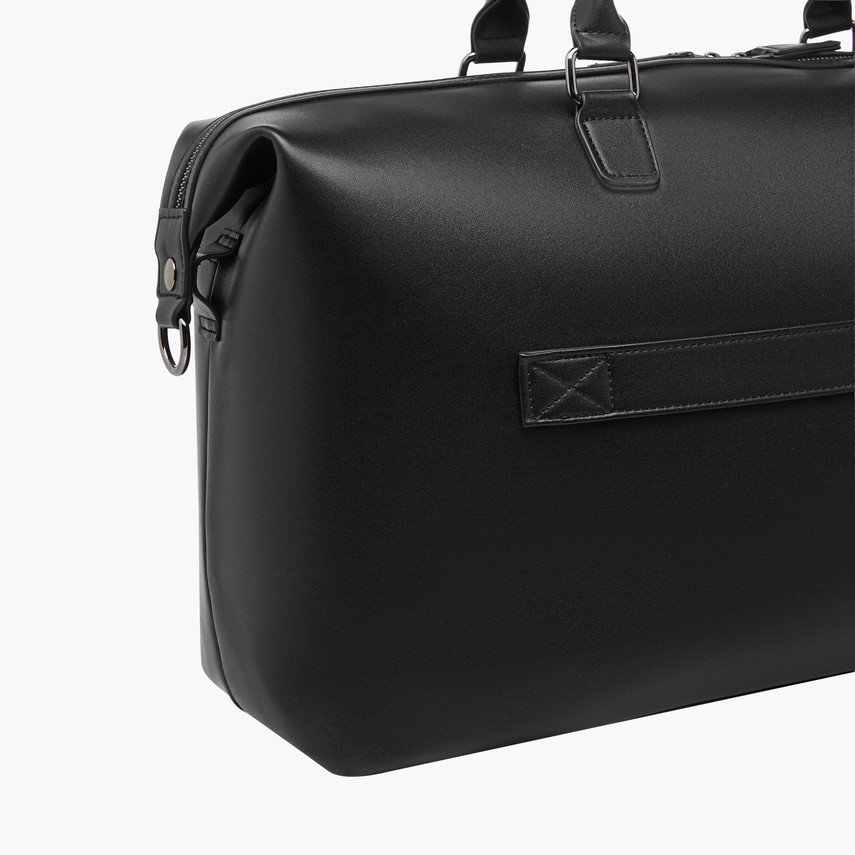 Duchini Monogram Embossed Duffle Bag with Zip Closure and Detachable Strap-travel-luggagesandbags-dufflebags-image-6