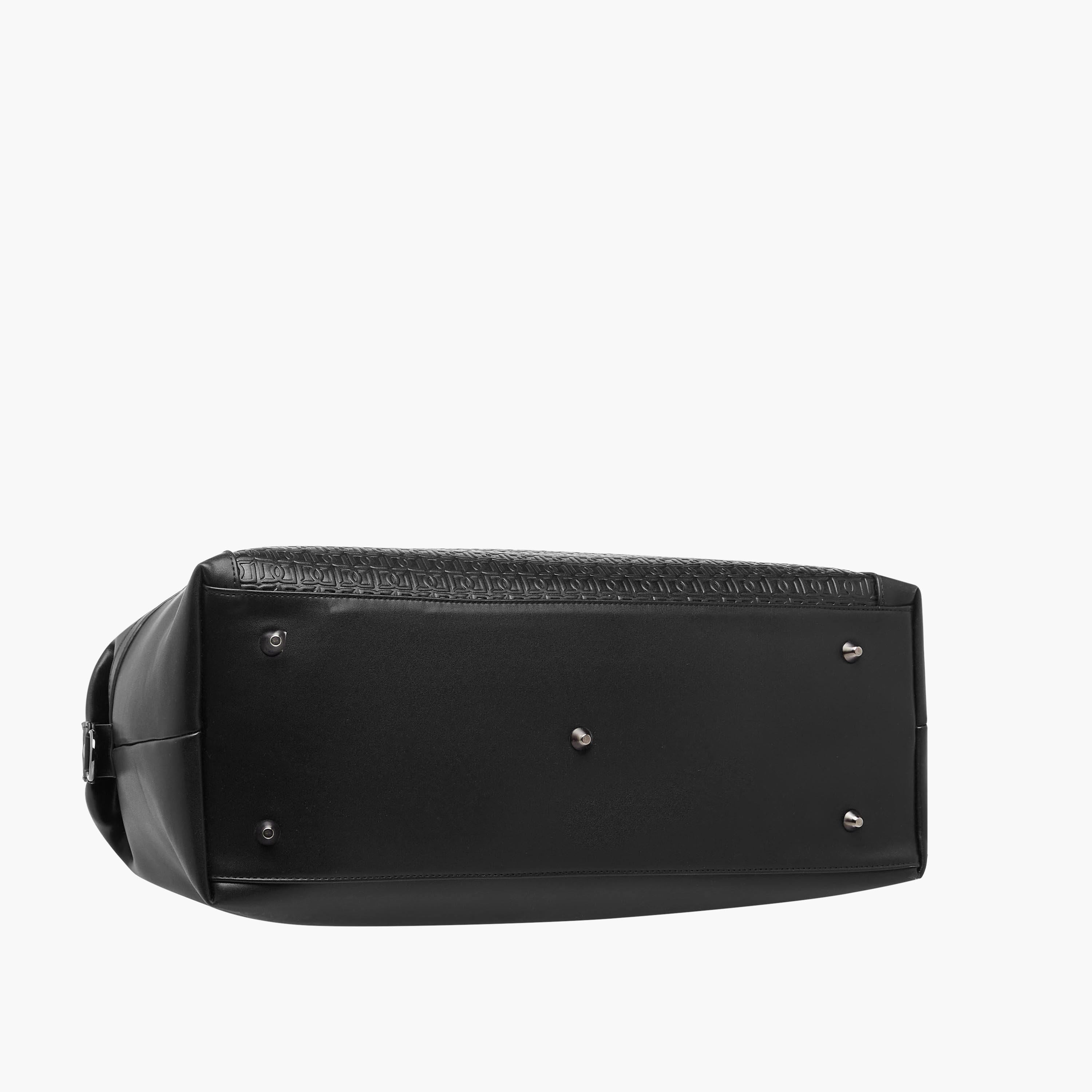Duchini Monogram Embossed Duffle Bag with Zip Closure and Detachable Strap-travel-luggagesandbags-dufflebags-image-7