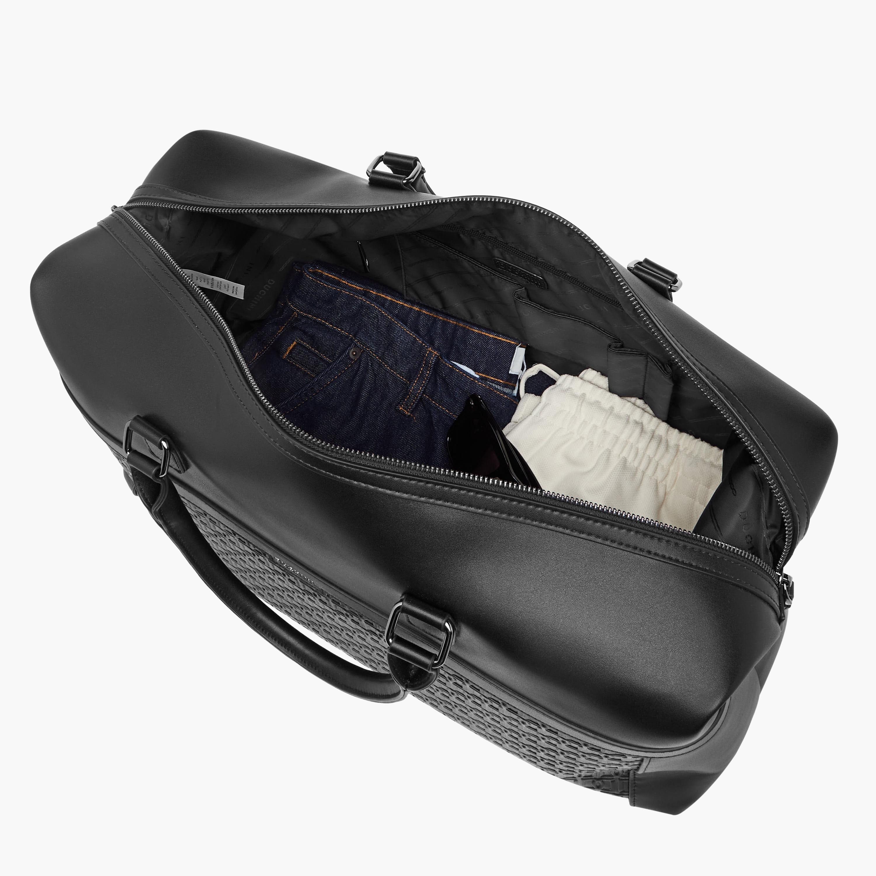 Duchini Monogram Embossed Duffle Bag with Zip Closure and Detachable Strap-travel-luggagesandbags-dufflebags-image-8
