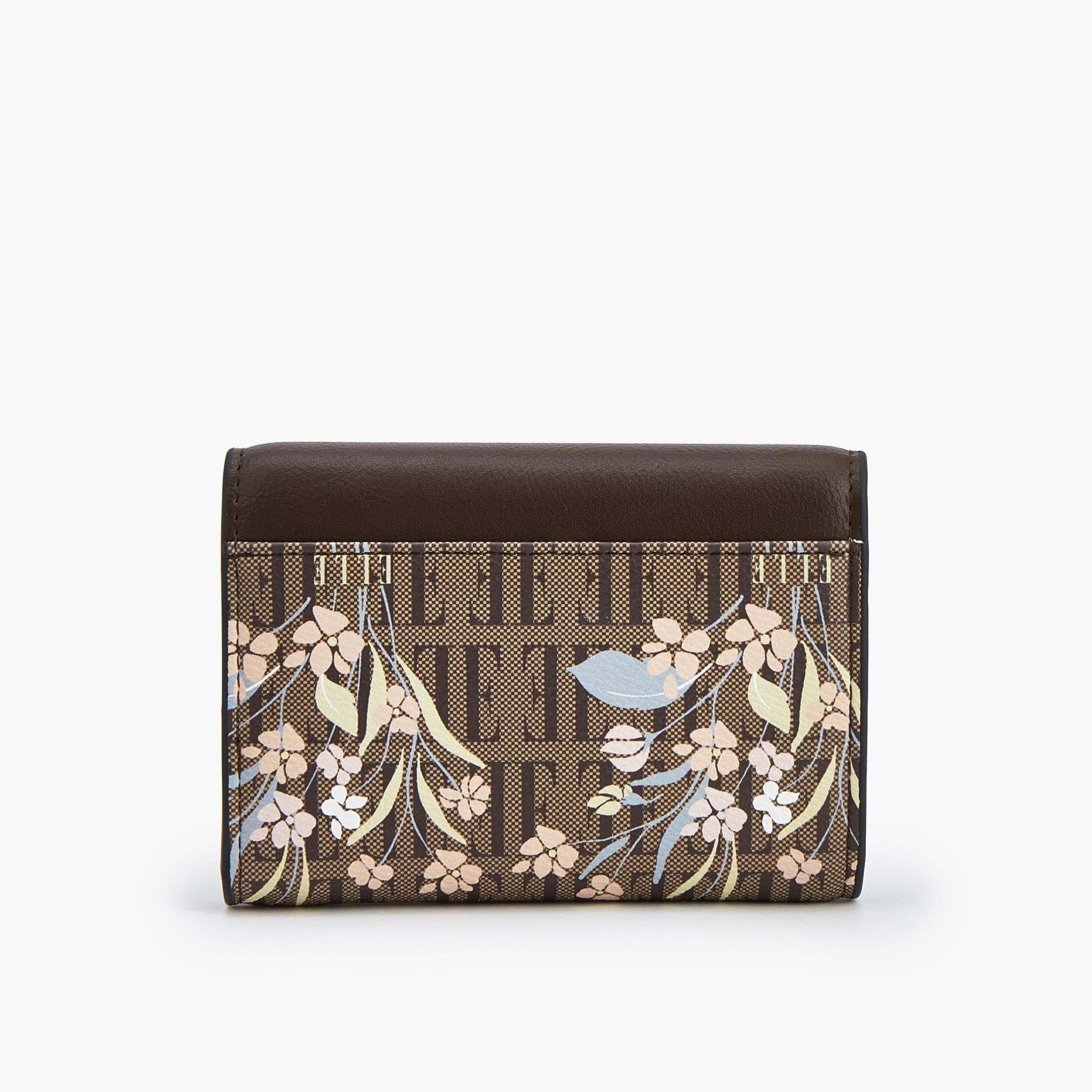 Elle Floral Monogram Print Wallet with Button Closure-women-bagsandwallets-wallets-image-4