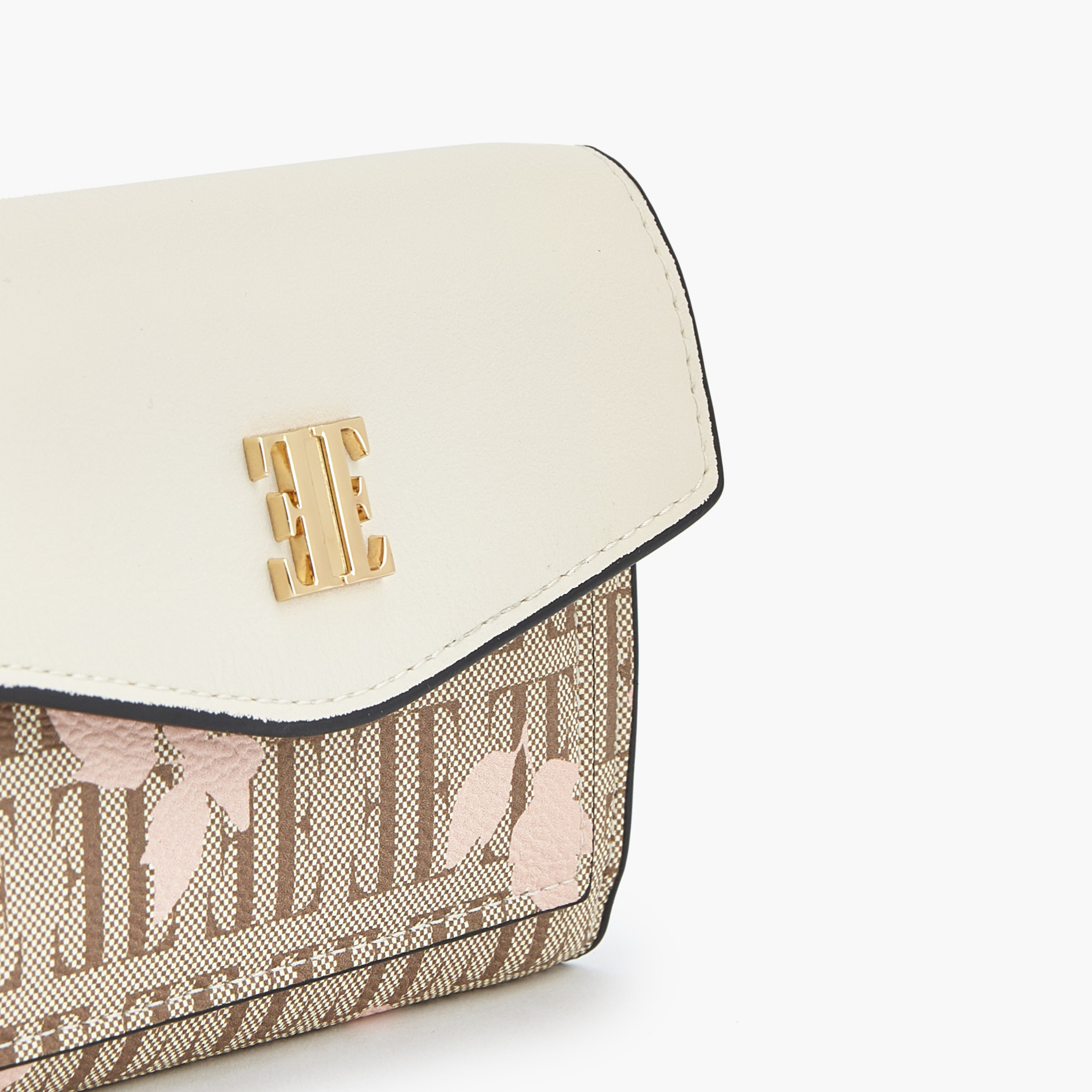 Elle Floral Monogram Print Wallet with Button Closure-women-bagsandwallets-wallets-image-3