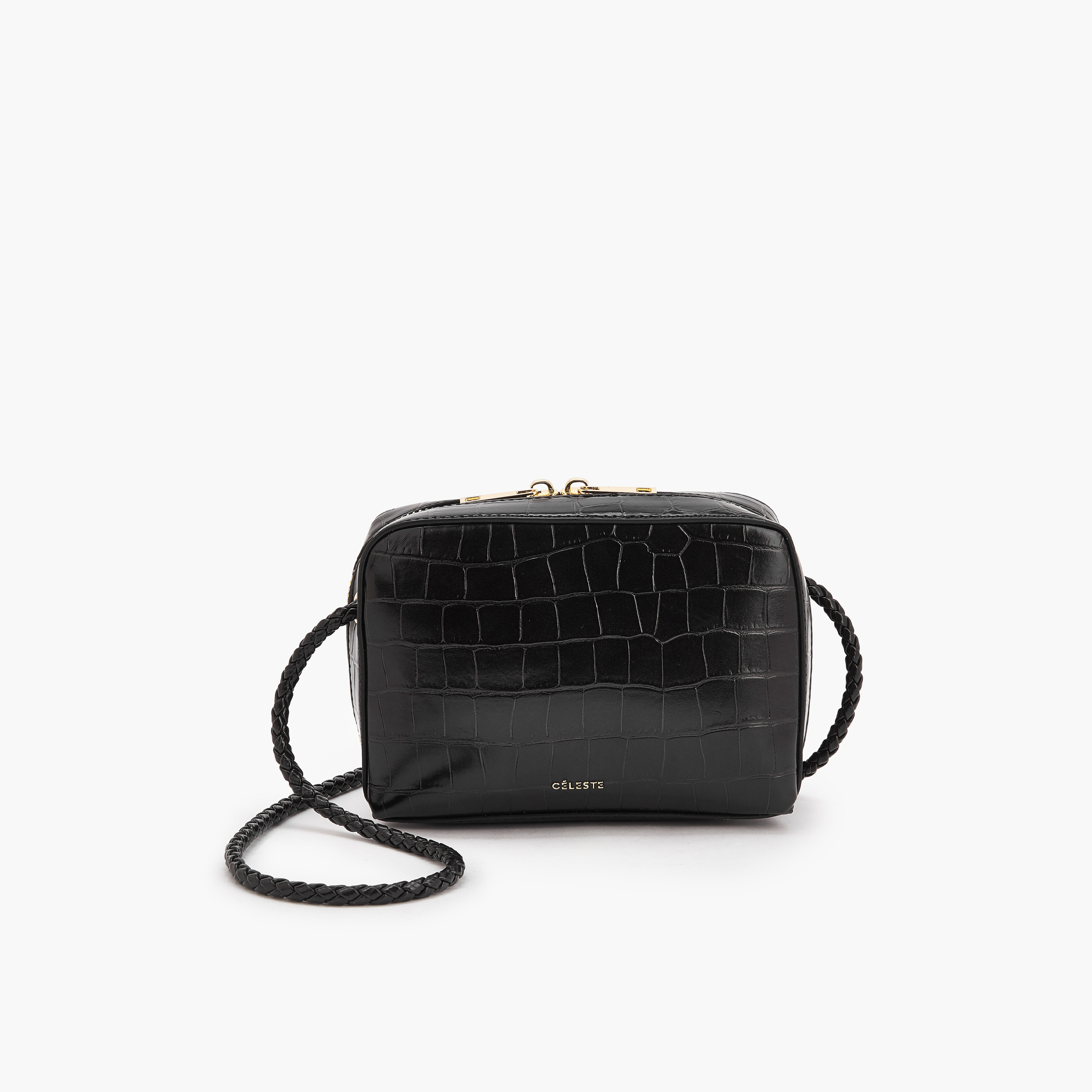 Celeste Textured Crossbody Bag with Zip Closure-women-bagsandwallets-handbags-image-1