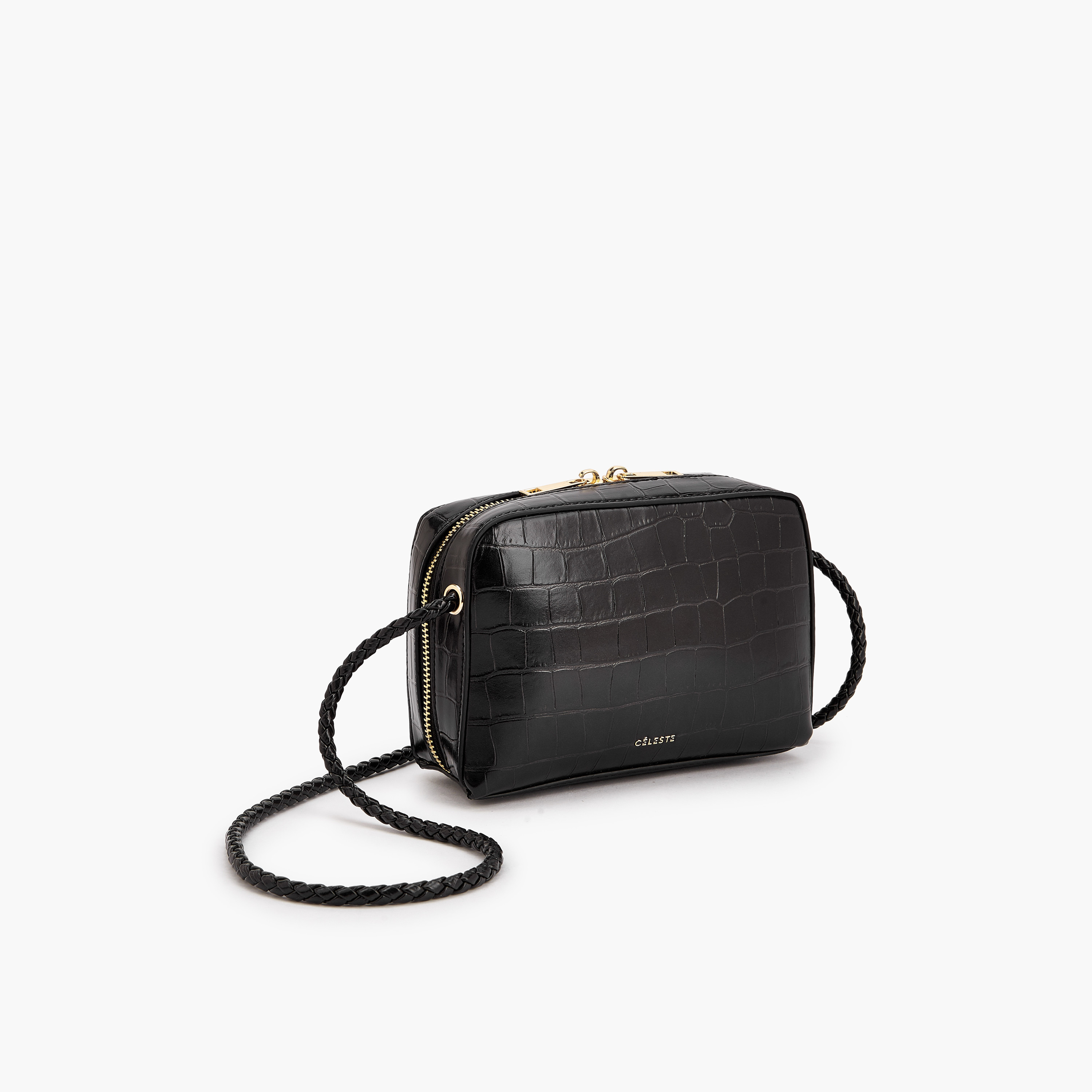 Celeste Textured Crossbody Bag with Zip Closure-women-bagsandwallets-handbags-image-4