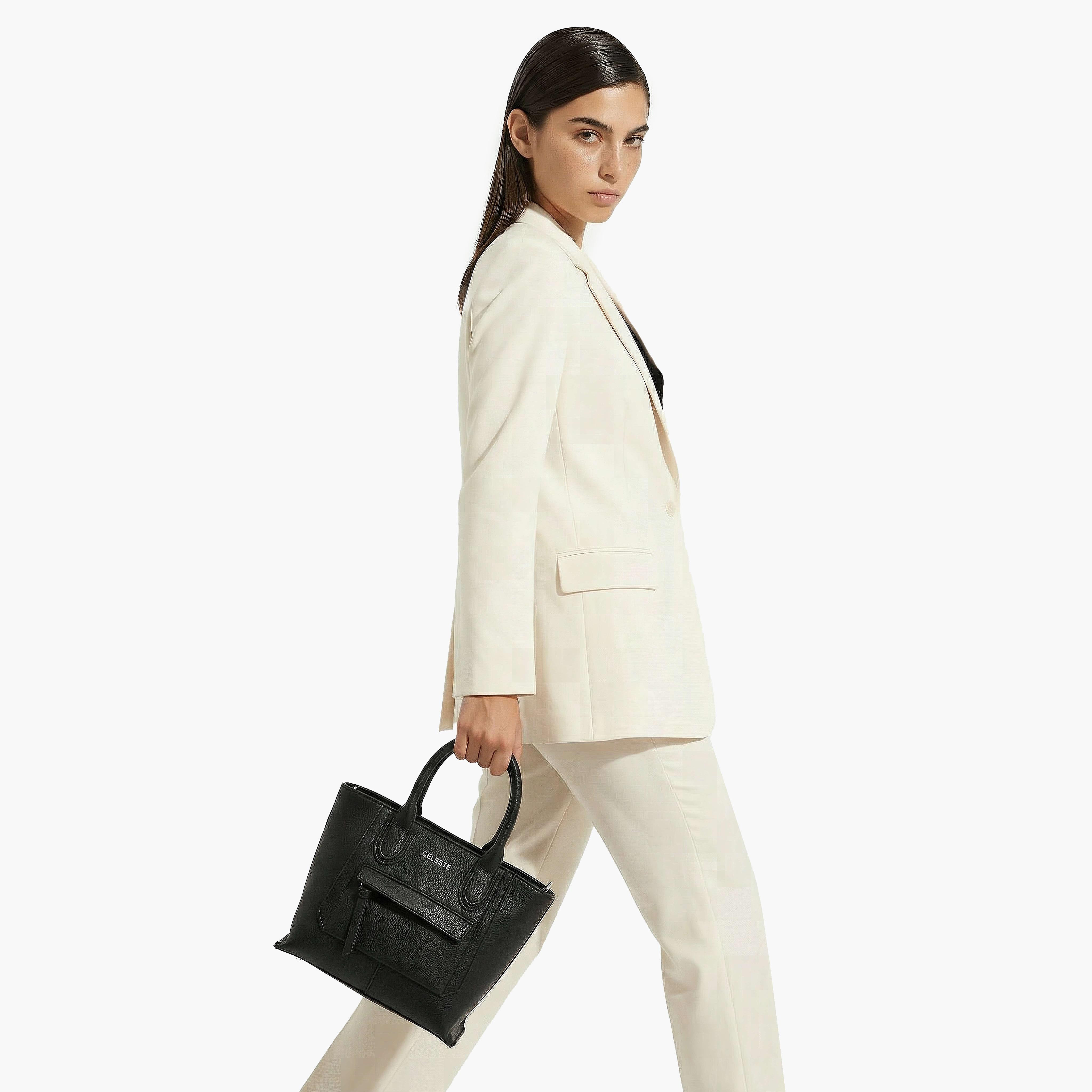 Celeste Textured Tote Bag with Double Handle-women-bagsandwallets-handbags-image-2