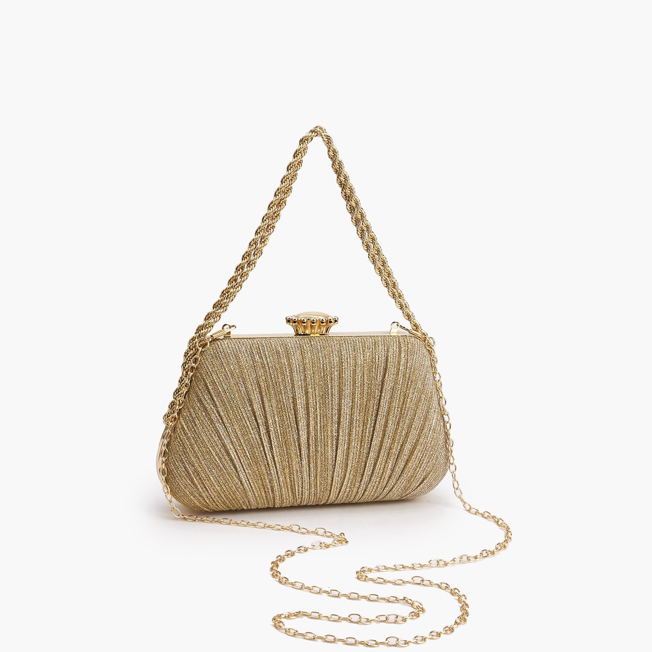 Paprika Pleated Clutch with Chain Strap-women-bagsandwallets-handbags-image-6