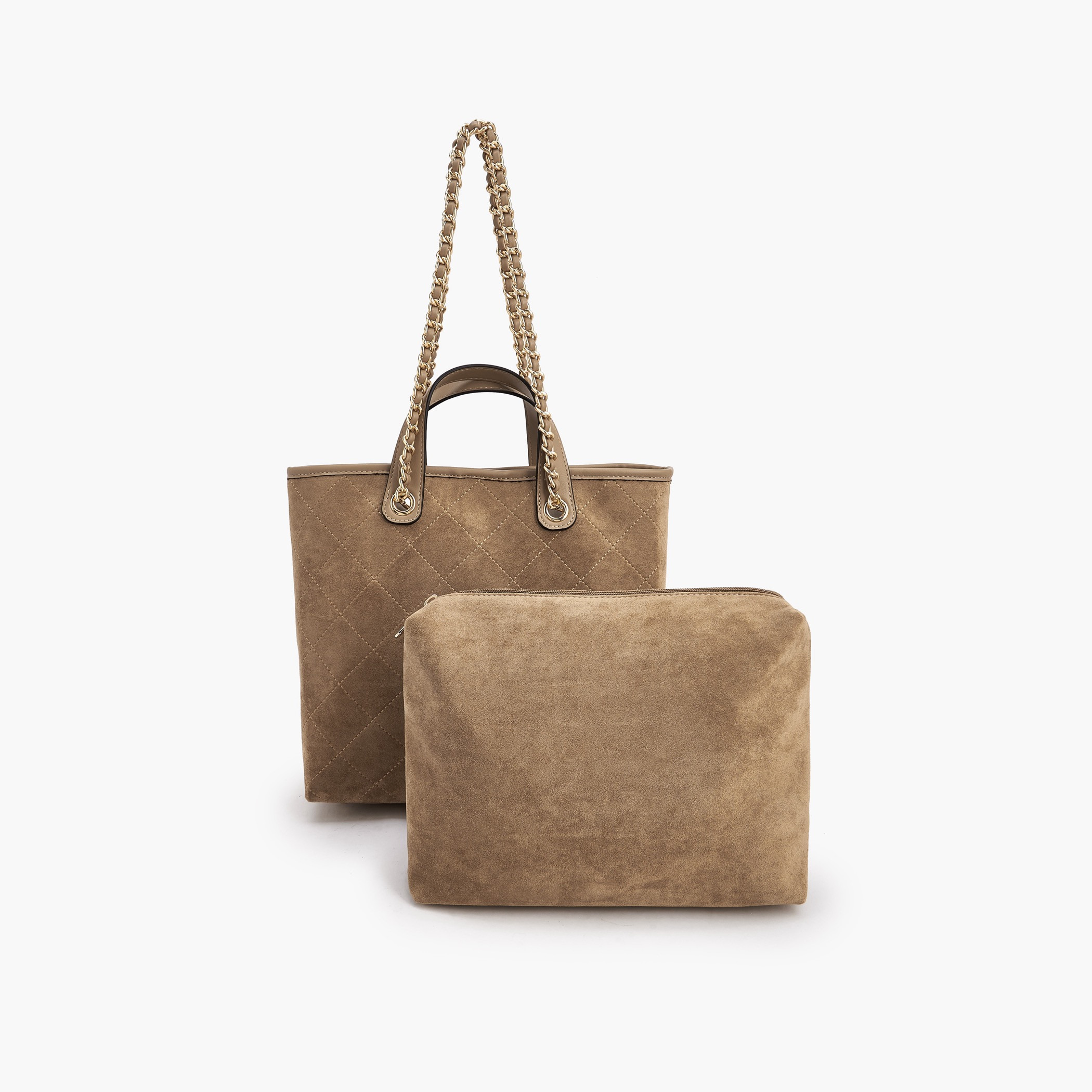 شنطة توت شامواه مبطنة مع شنطة صغيرة بوش من بابريكا-women-bagsandwallets-handbags-image-1