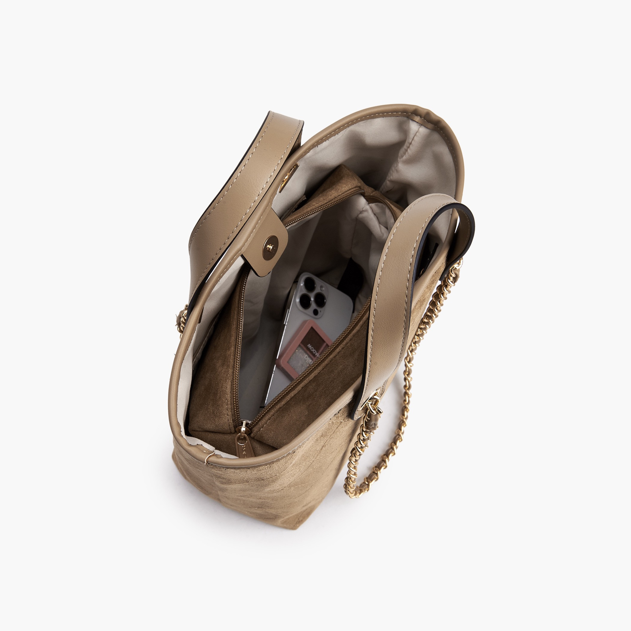 شنطة توت شامواه مبطنة مع شنطة صغيرة بوش من بابريكا-women-bagsandwallets-handbags-image-10