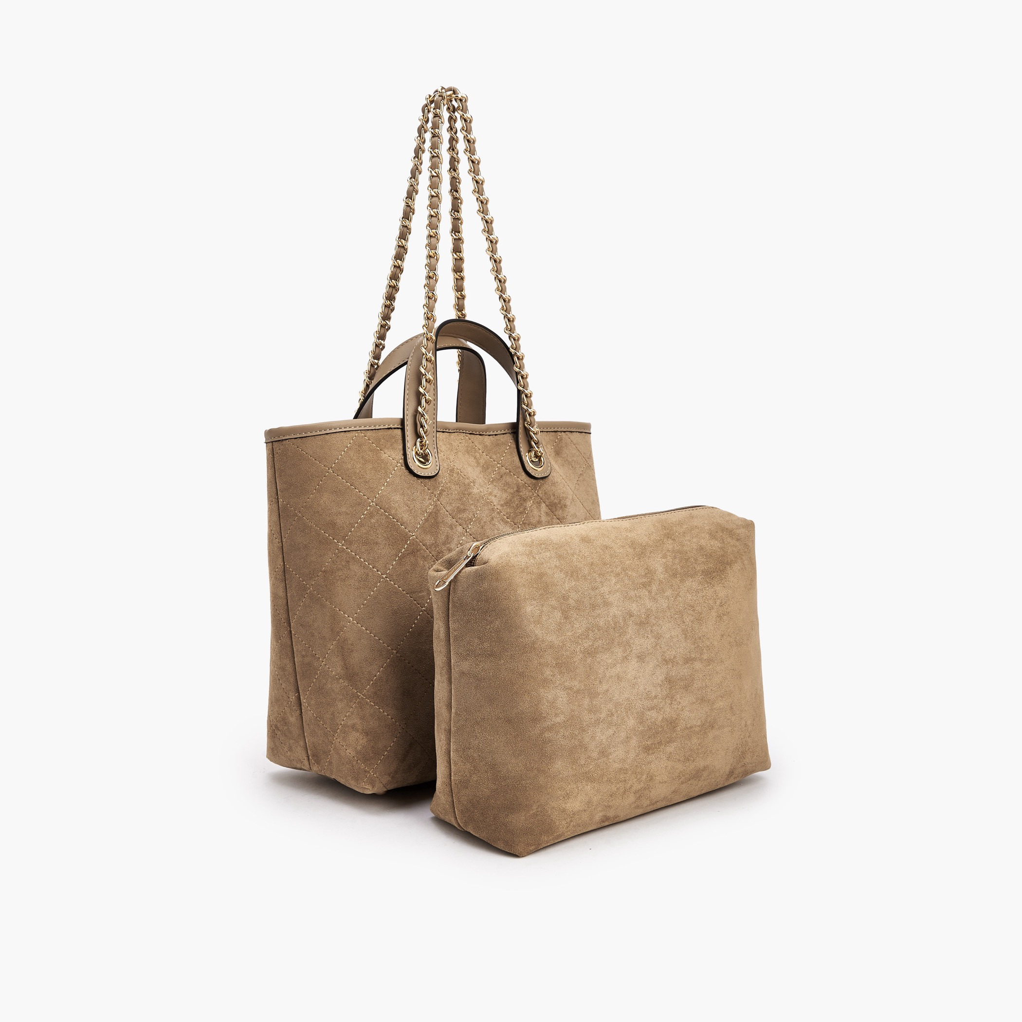 شنطة توت شامواه مبطنة مع شنطة صغيرة بوش من بابريكا-women-bagsandwallets-handbags-image-3