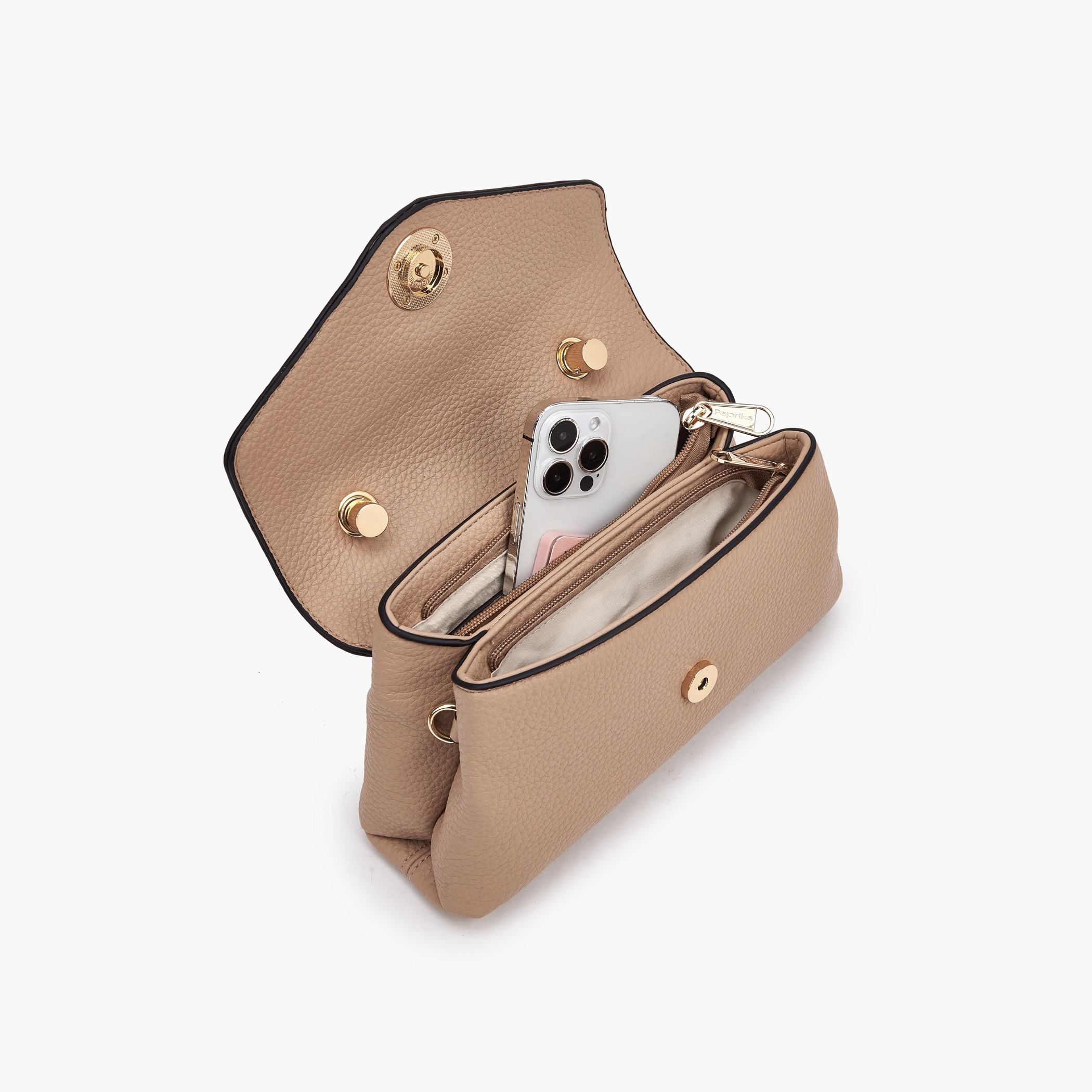 Paprika Textured Satchel Bag with Detachable Strap-women-bagsandwallets-handbags-image-7