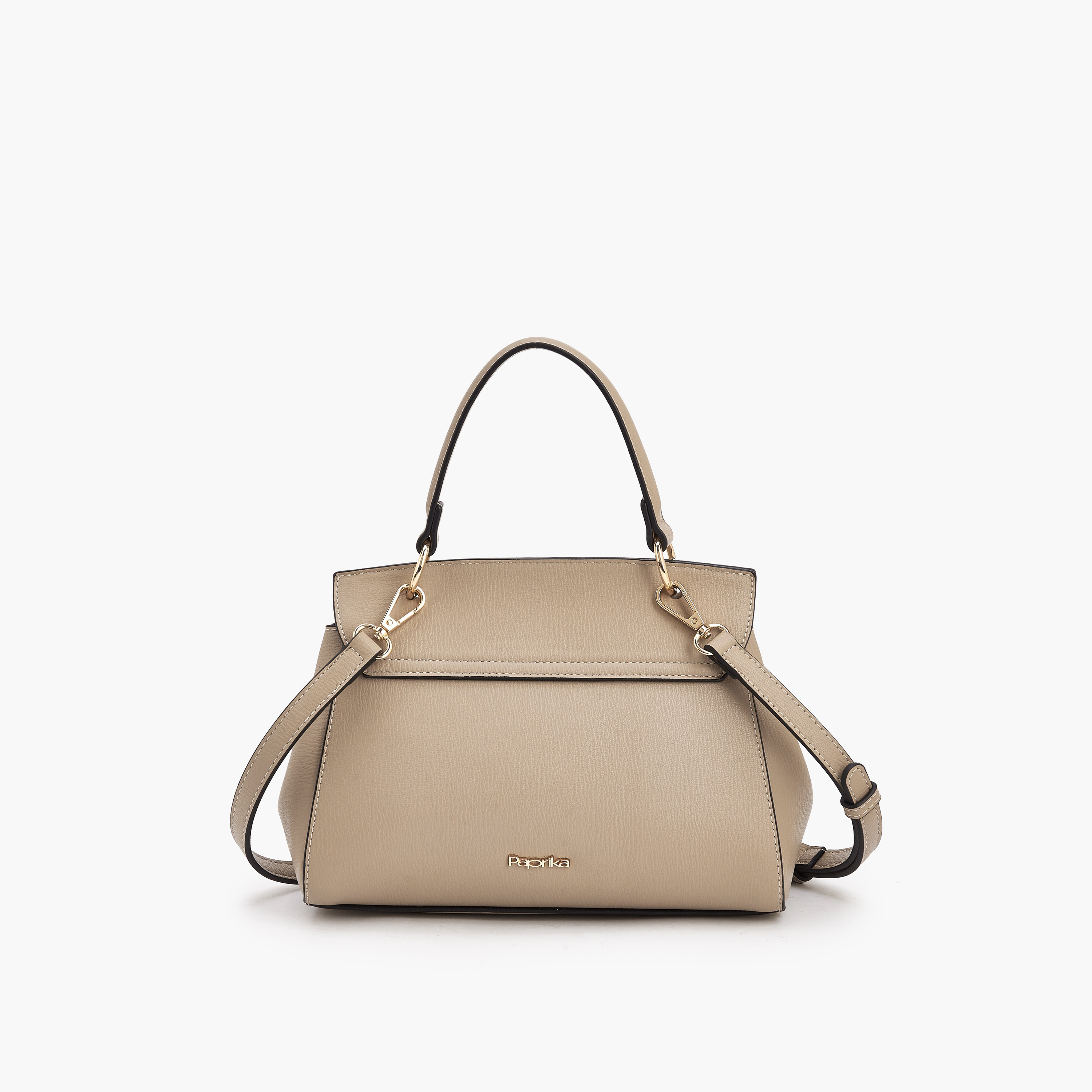 Paprika Textured Satchel Bag with Adjustable Strap-women-bagsandwallets-handbags-image-5