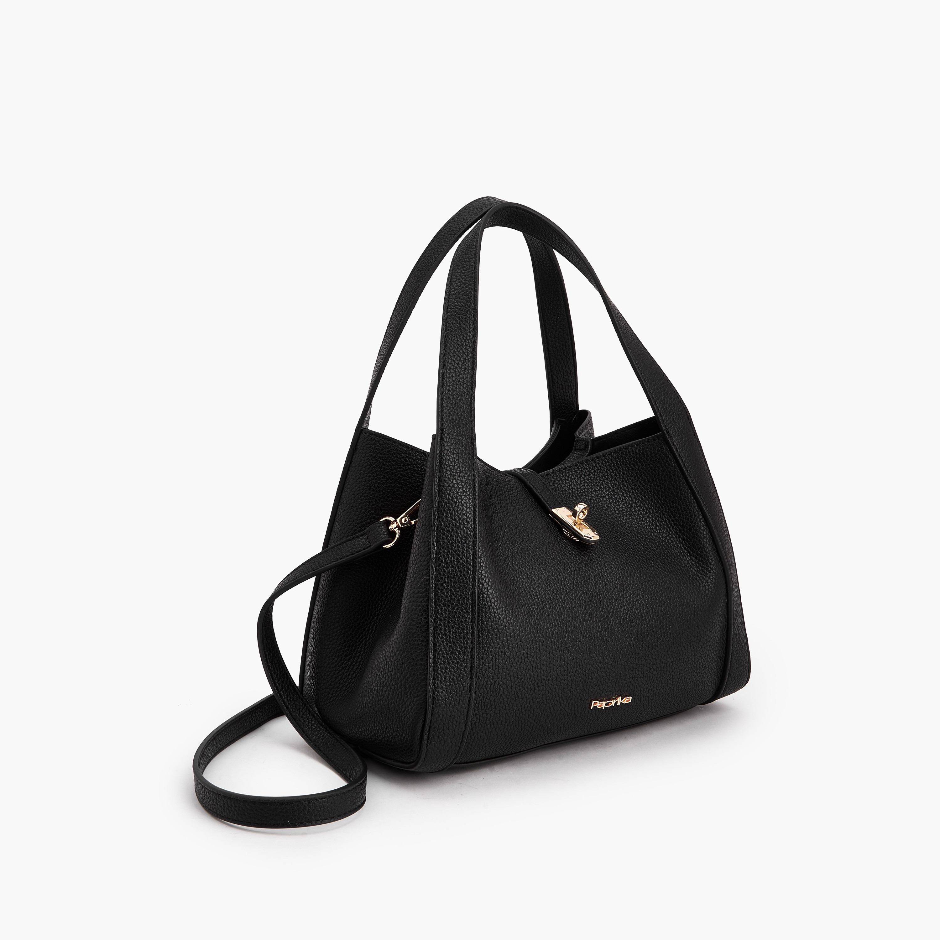 Paprika Textured Shoulder Bag with Detachable Strap-women-bagsandwallets-handbags-image-3