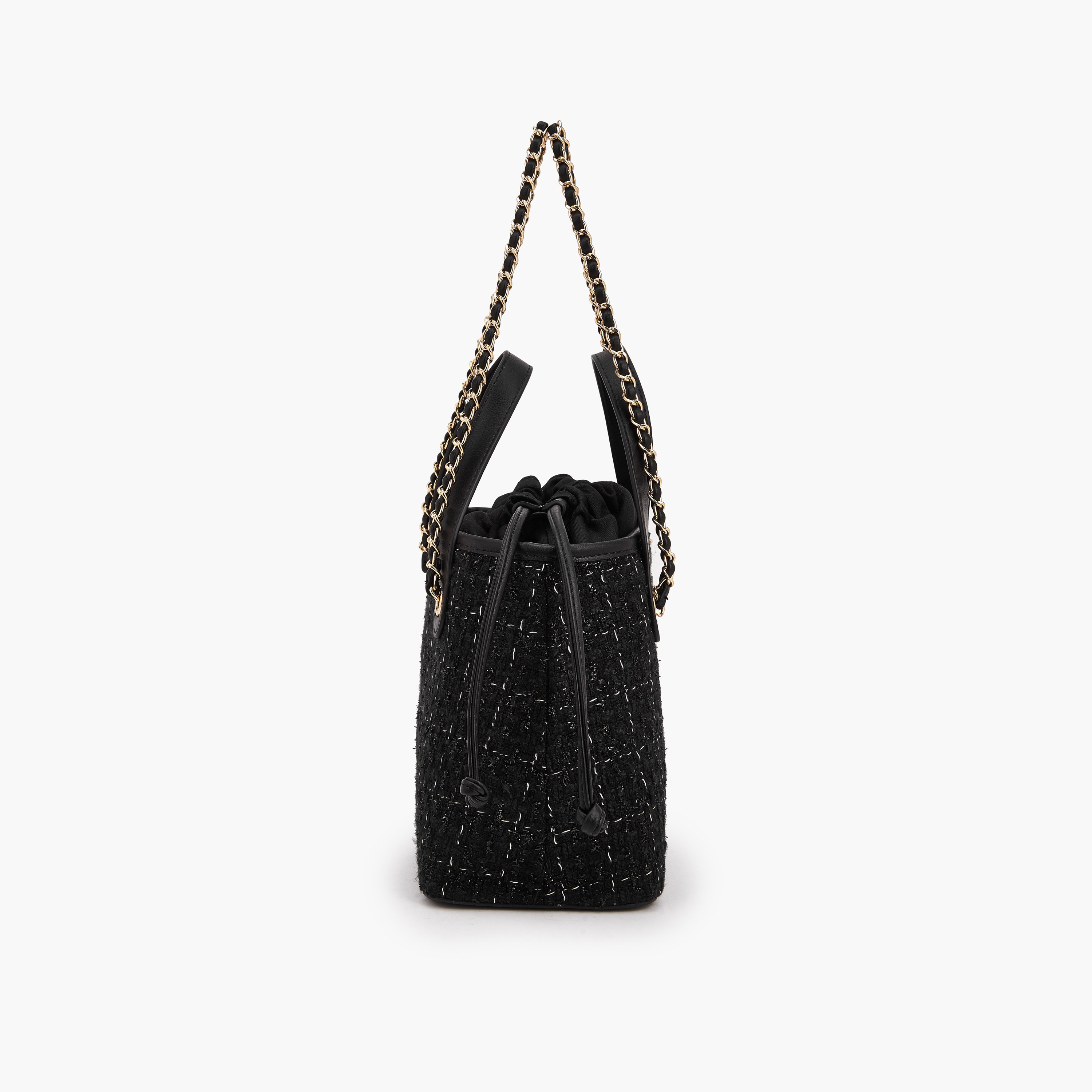 Paprika Jacquard Textured Tote Bag with Drawstring Closure-women-bagsandwallets-handbags-image-6