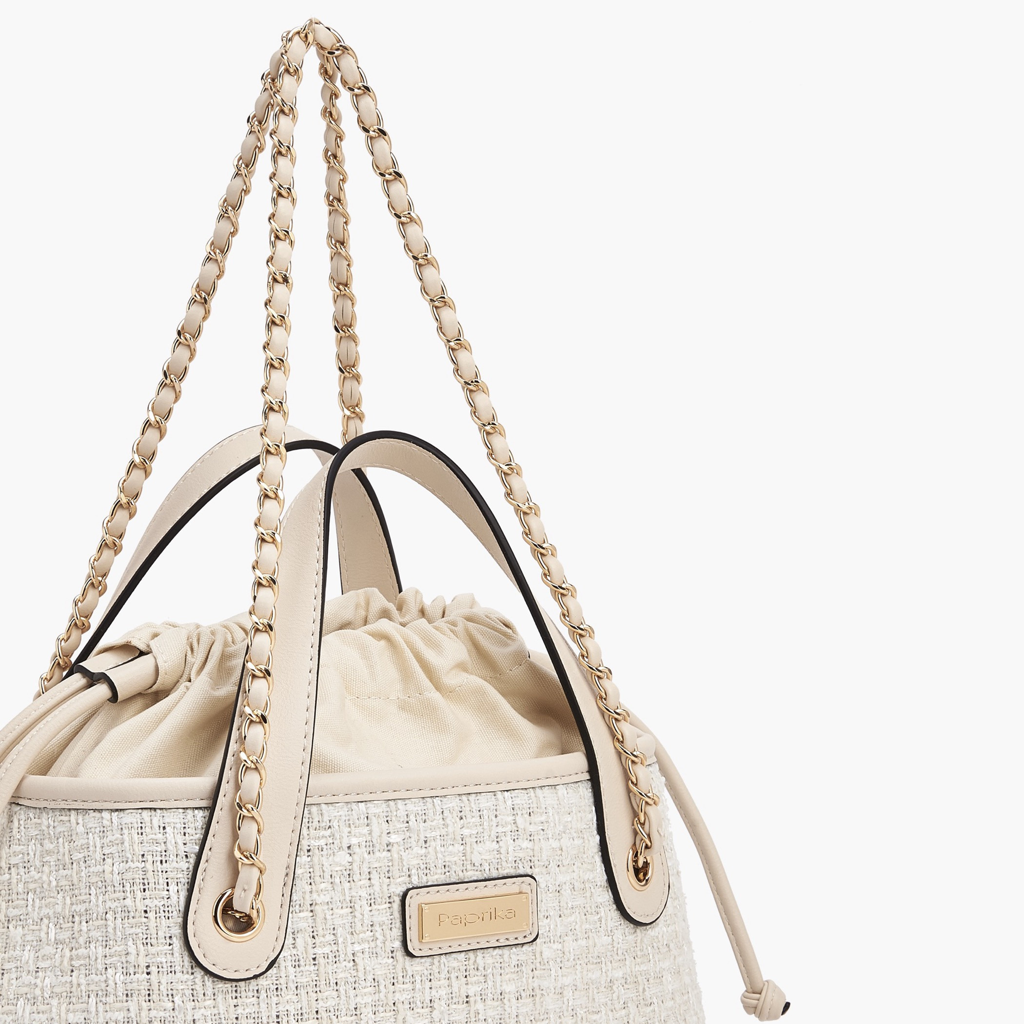 Paprika Jacquard Textured Tote Bag with Drawstring Closure-women-bagsandwallets-handbags-image-3