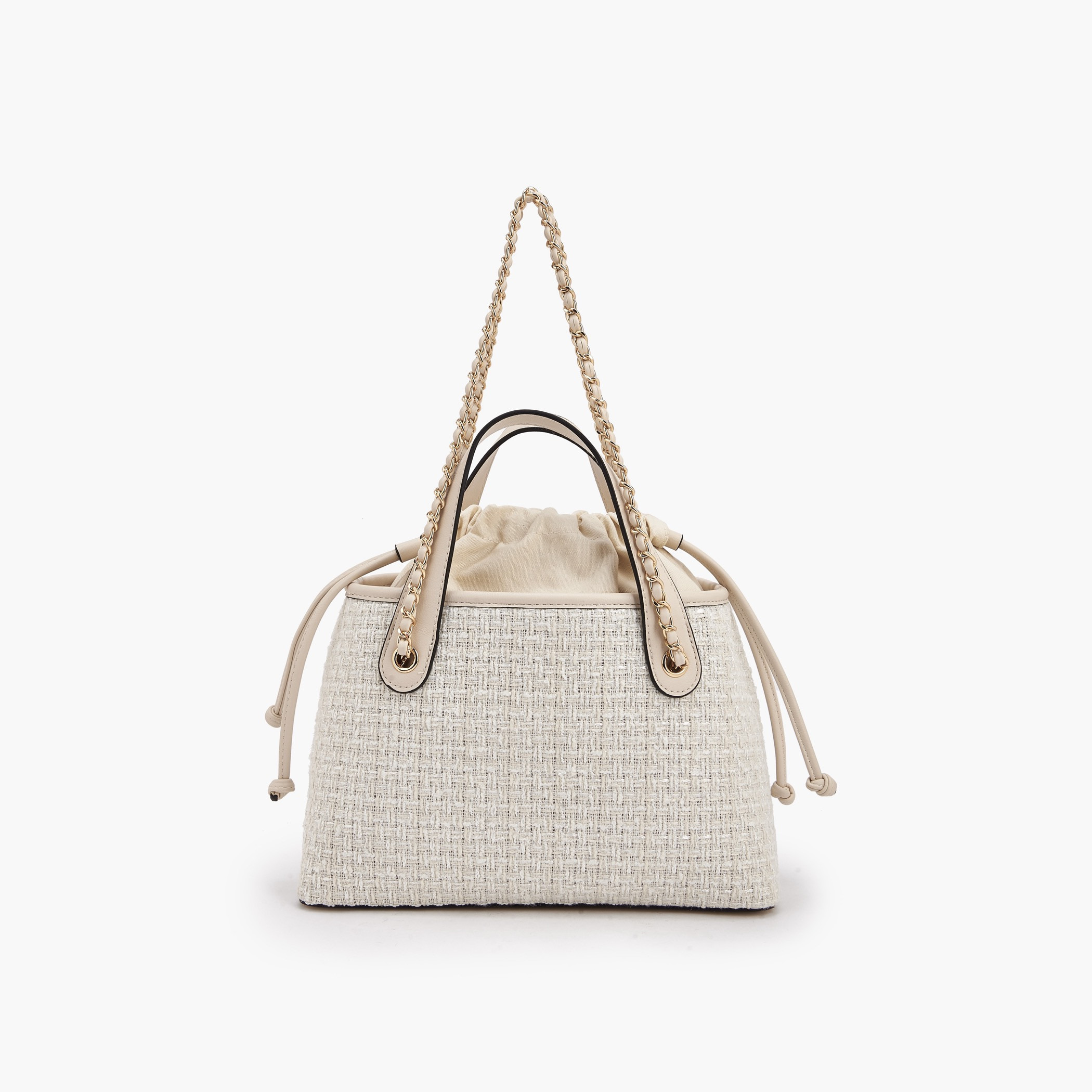 Paprika Jacquard Textured Tote Bag with Drawstring Closure-women-bagsandwallets-handbags-image-4