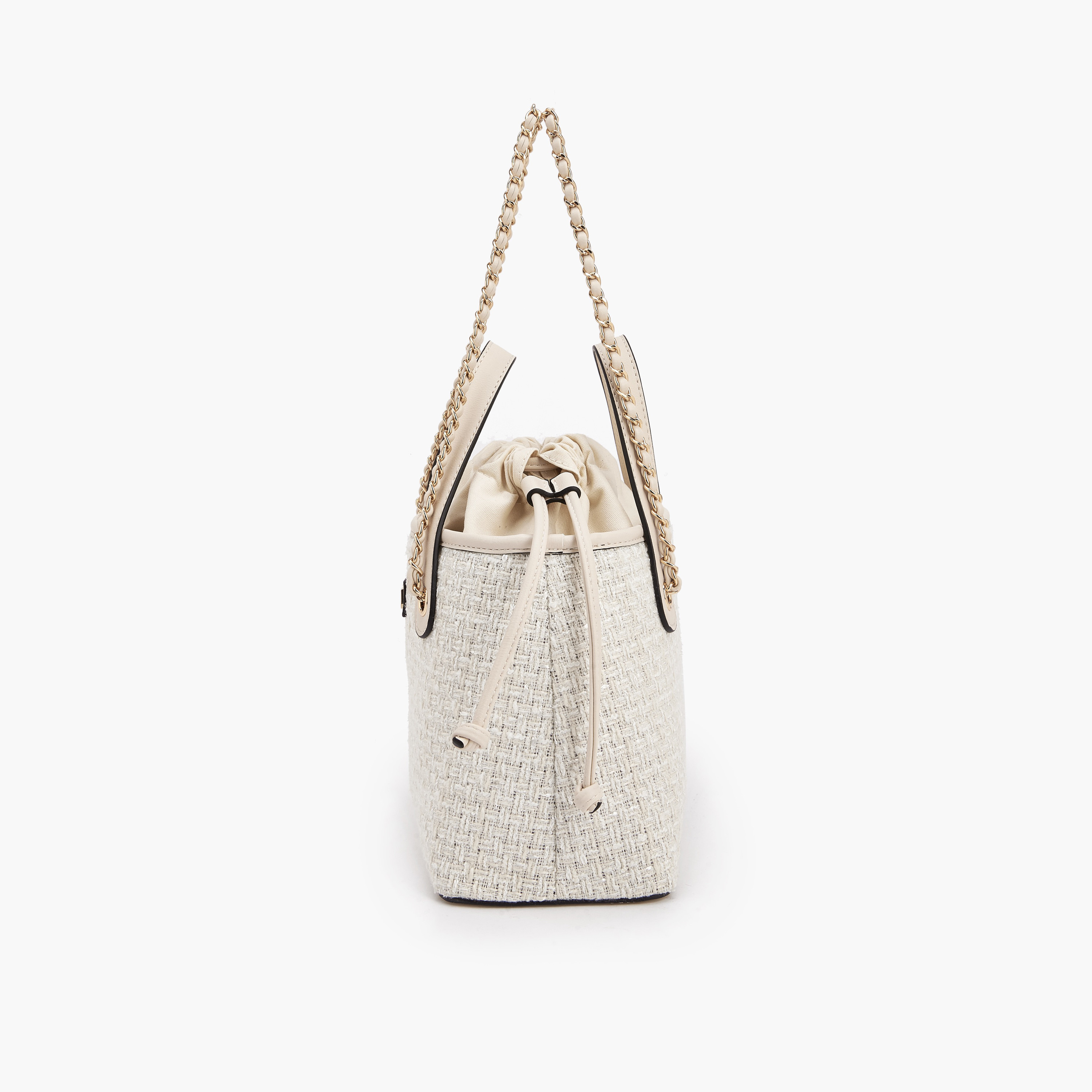 Paprika Jacquard Textured Tote Bag with Drawstring Closure-women-bagsandwallets-handbags-image-5