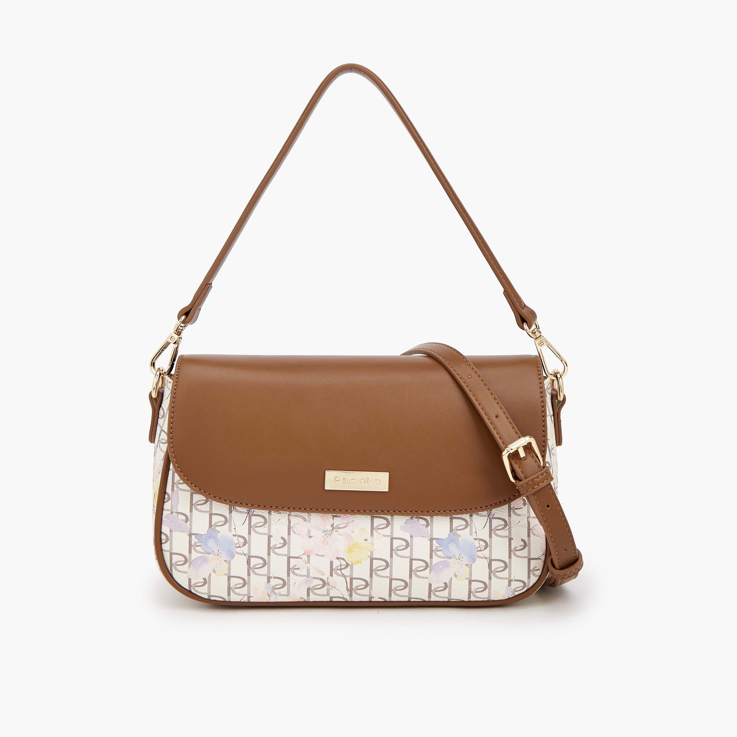 Paprika Monogram Print Crossbody Bag with Detachable Strap-women-bagsandwallets-handbags-image-1