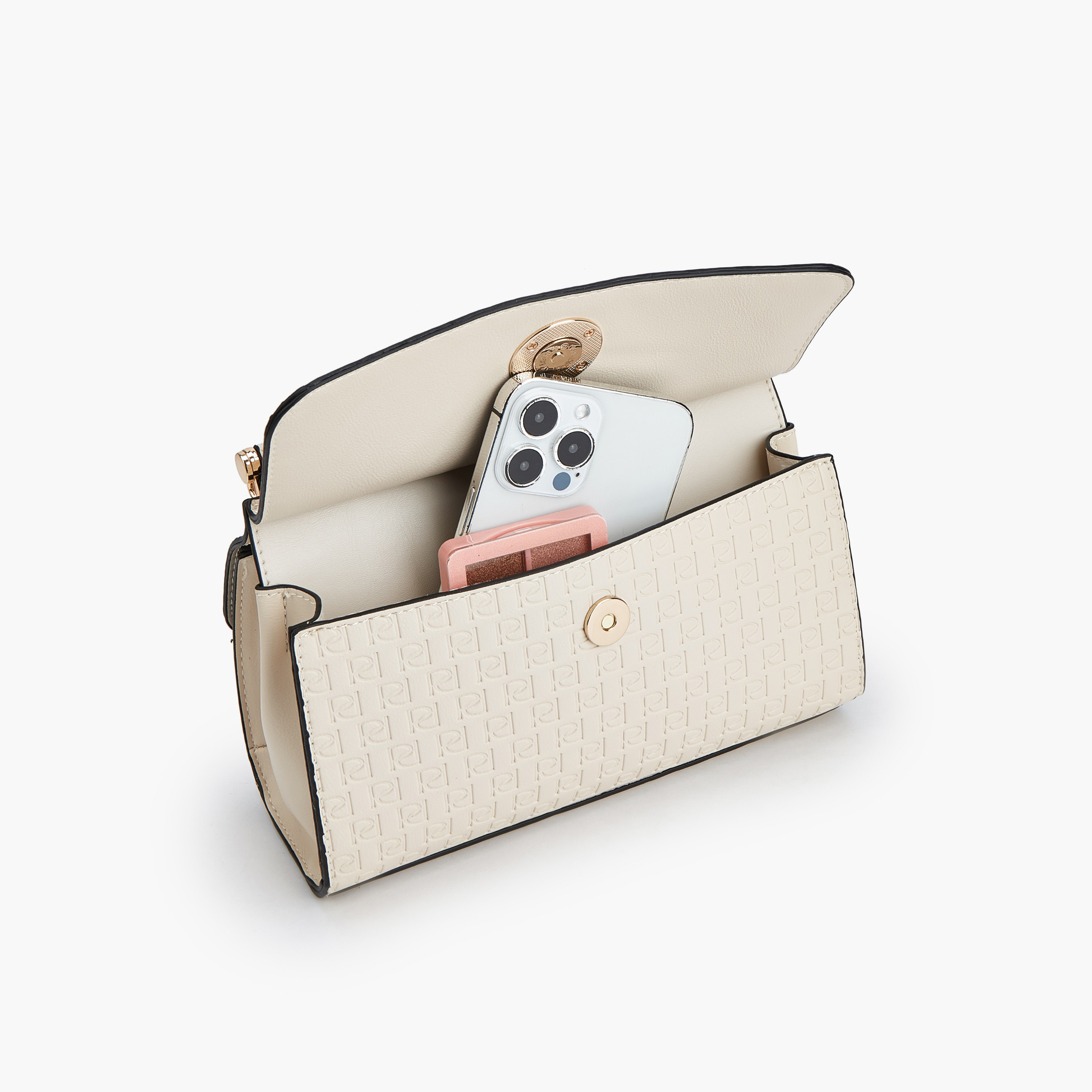 شنطة ساتشل بنقوش مونوجرام وحزام قابل للفصل من بابريكا-women-bagsandwallets-handbags-image-7