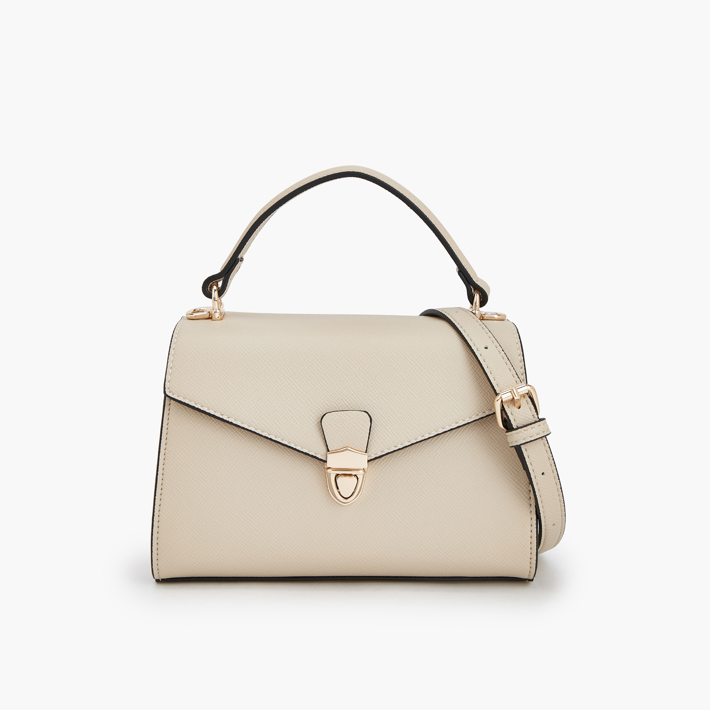 Paprika Textured Satchel Bag with Detachable Strap-women-bagsandwallets-handbags-image-1