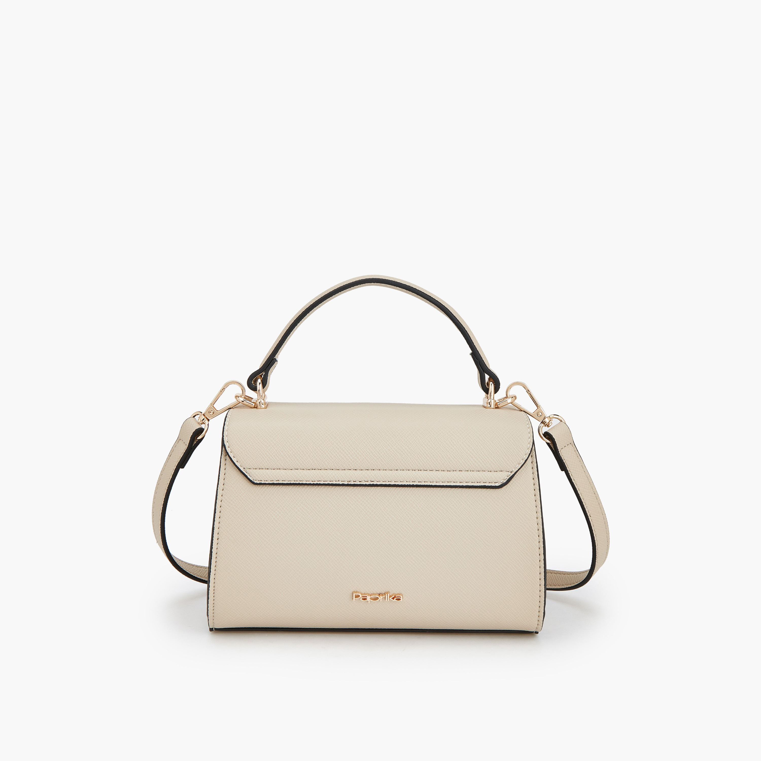 Paprika Textured Satchel Bag with Detachable Strap-women-bagsandwallets-handbags-image-5