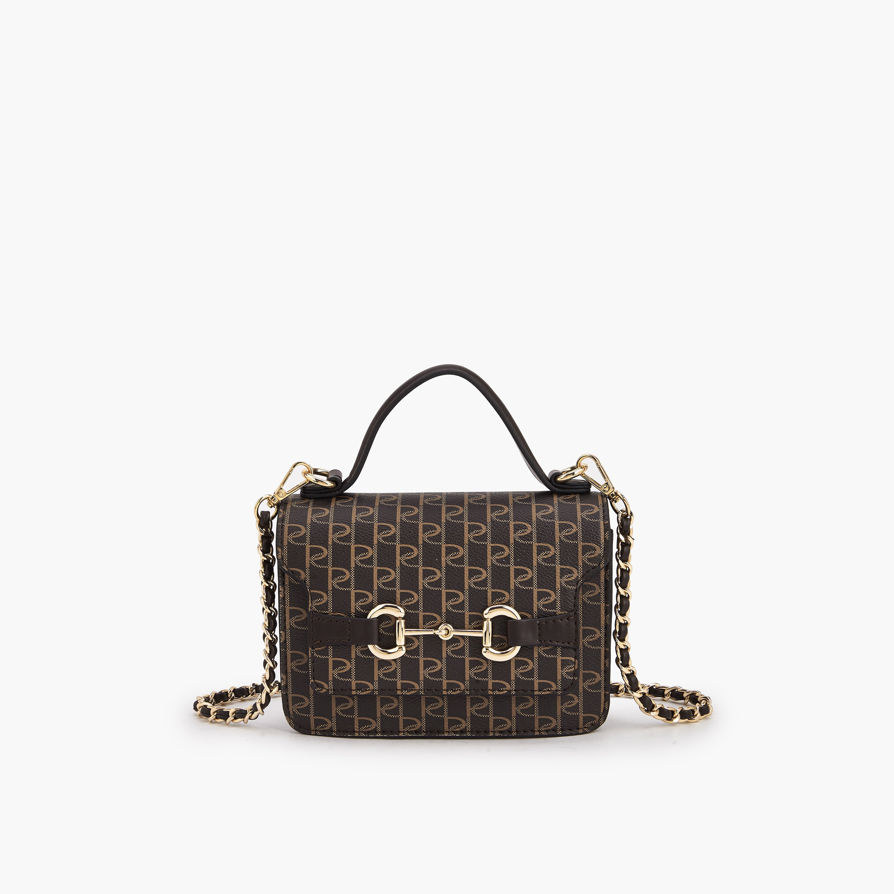 شنطة ساتشل بطبعات مونوجرام وزر إغلاق من بابريكا-women-bagsandwallets-handbags-image-2