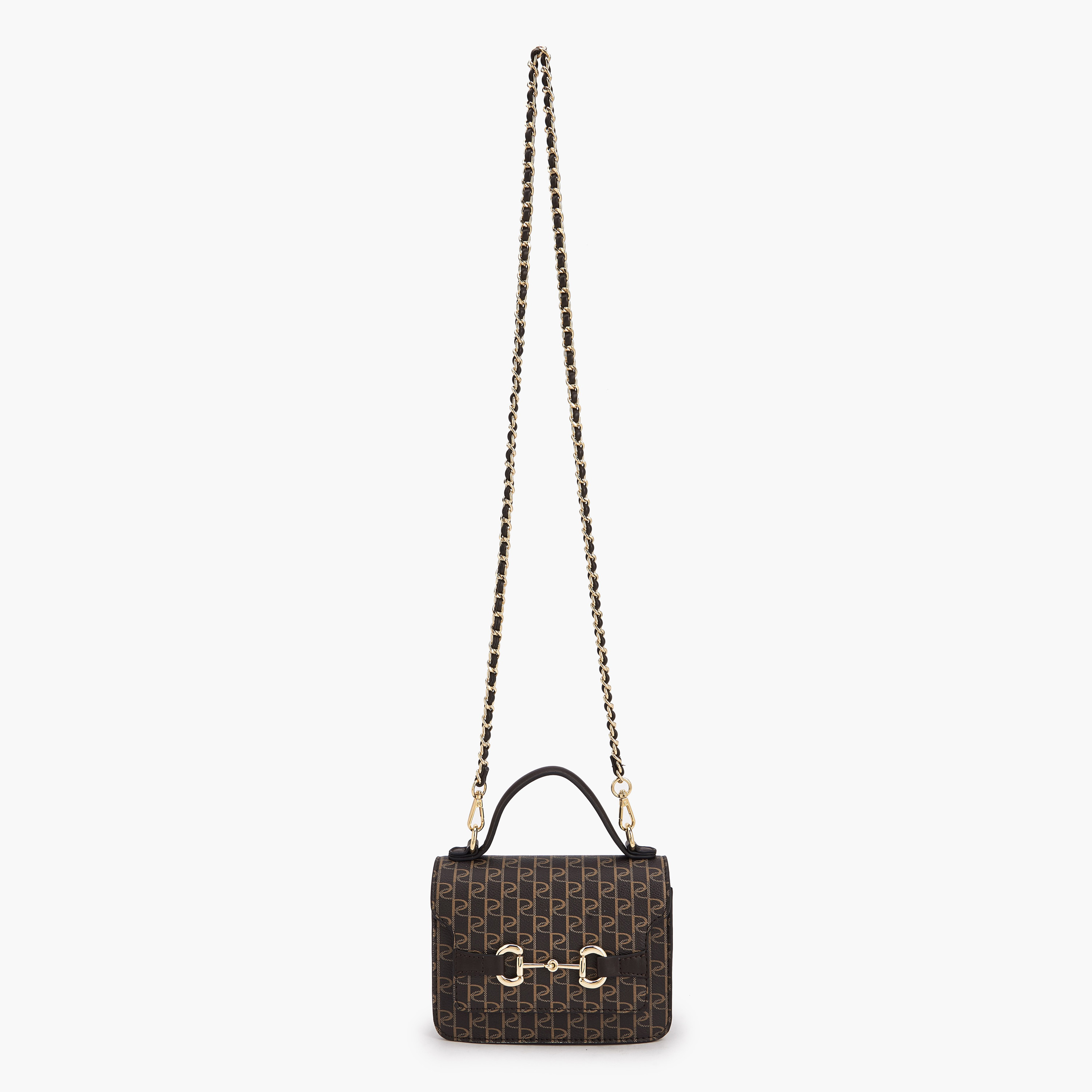 شنطة ساتشل بطبعات مونوجرام وزر إغلاق من بابريكا-women-bagsandwallets-handbags-image-1