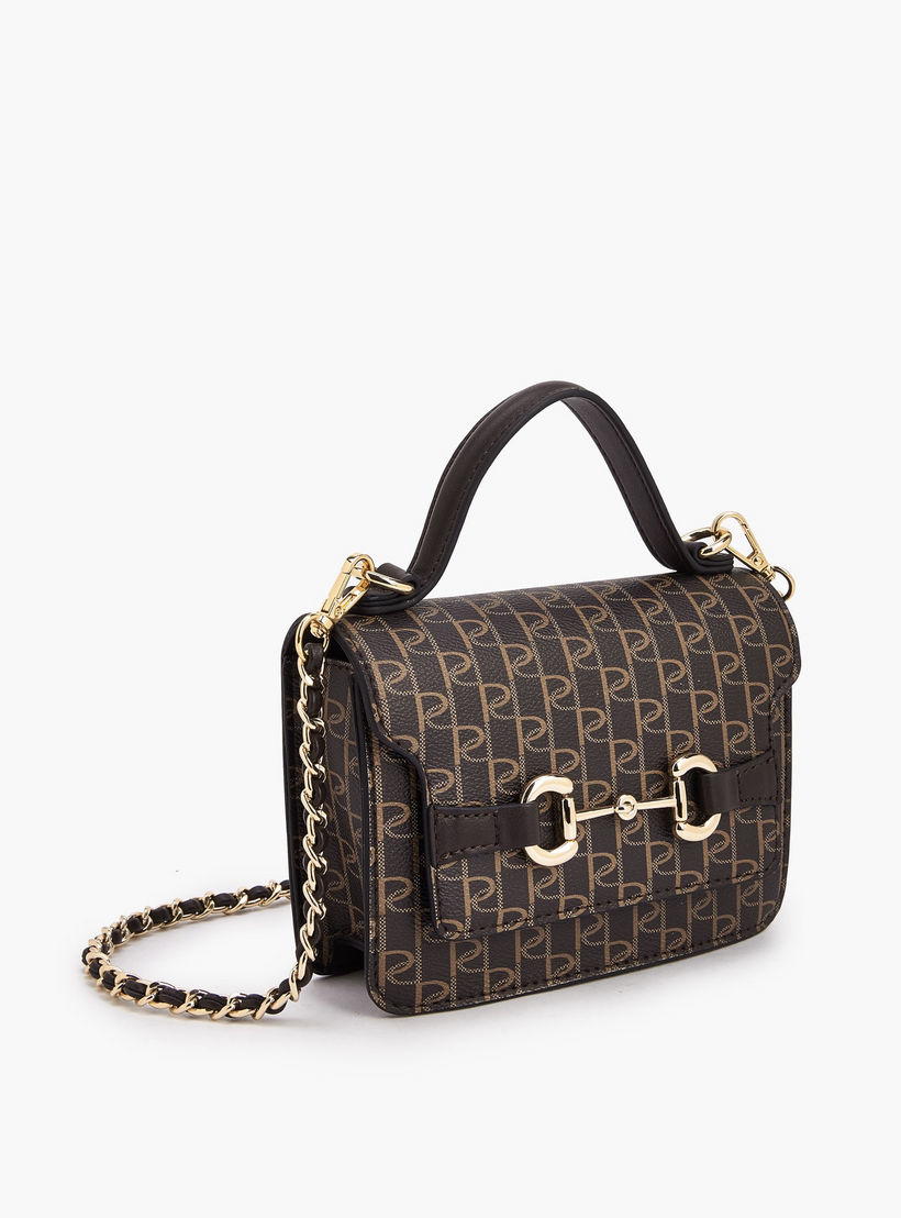 شنطة ساتشل بطبعات مونوجرام وزر إغلاق من بابريكا-women-bagsandwallets-handbags-image-4