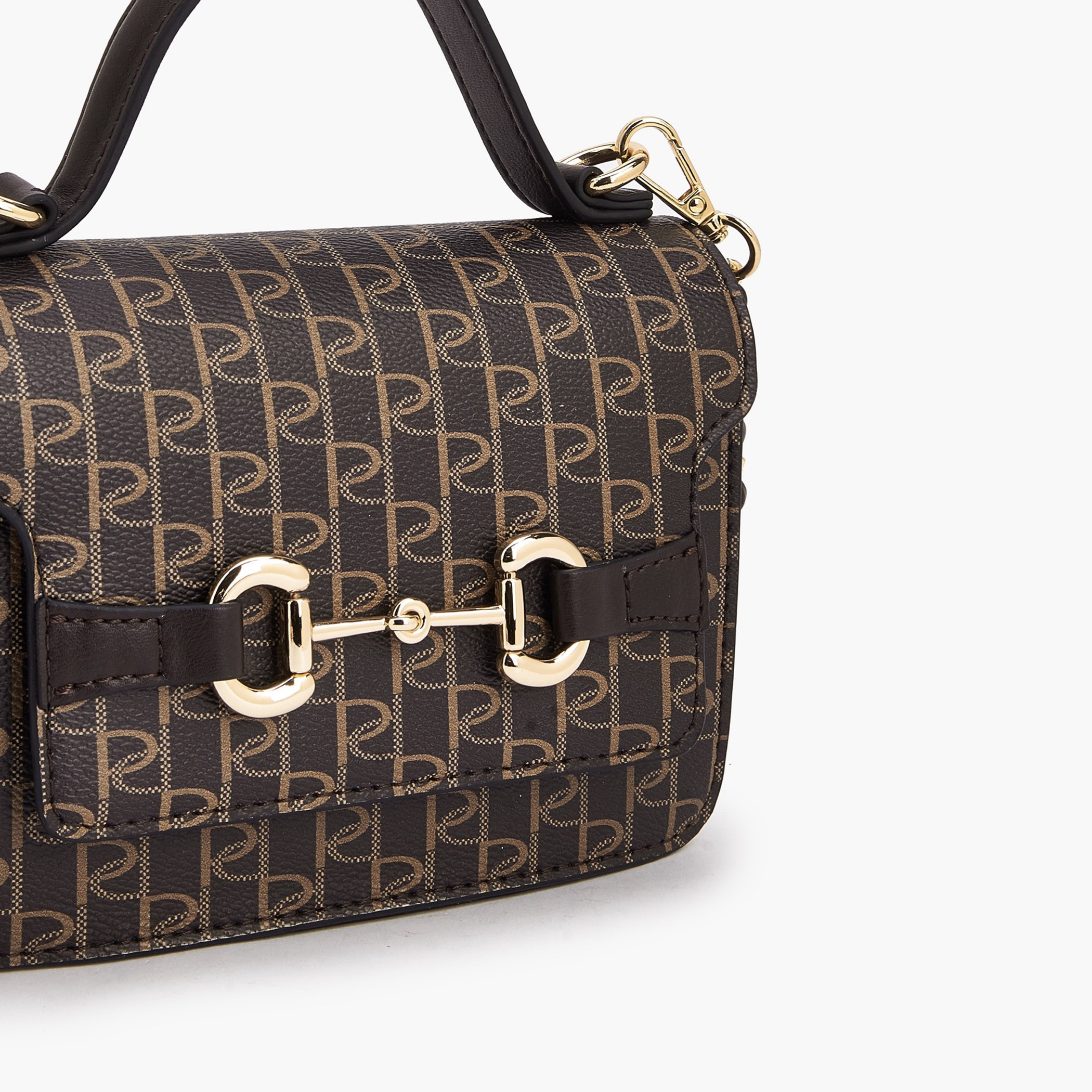 شنطة ساتشل بطبعات مونوجرام وزر إغلاق من بابريكا-women-bagsandwallets-handbags-image-5