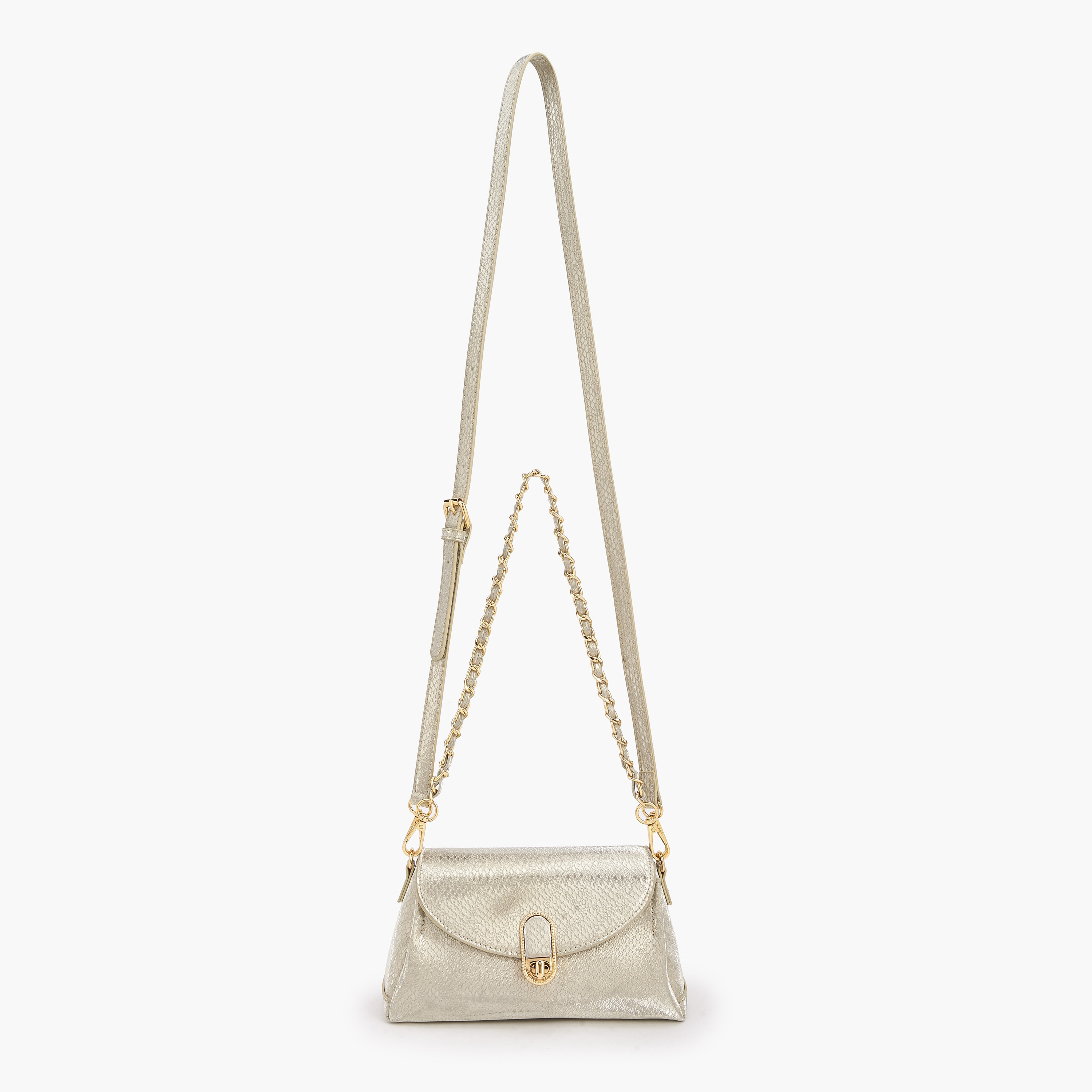 Paprika Metallic Textured Crossbody Bag with Twist Lock Closure-women-bagsandwallets-handbags-image-3