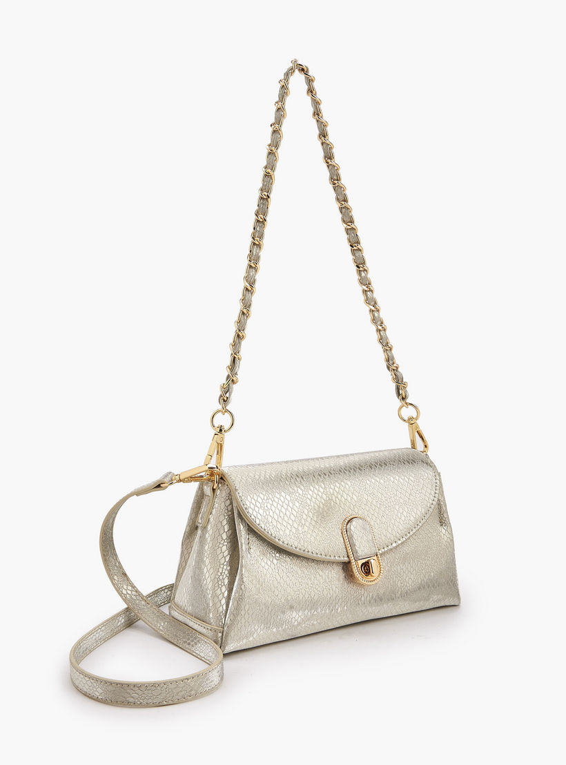 Paprika Metallic Textured Crossbody Bag with Twist Lock Closure-women-bagsandwallets-handbags-image-4