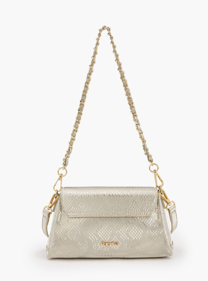 Paprika Metallic Textured Crossbody Bag with Twist Lock Closure-women-bagsandwallets-handbags-image-6