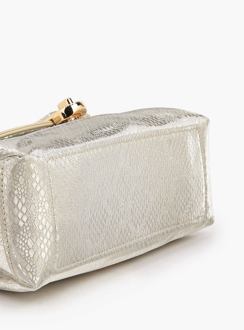 Paprika Metallic Textured Crossbody Bag with Twist Lock Closure-women-bagsandwallets-handbags-image-7