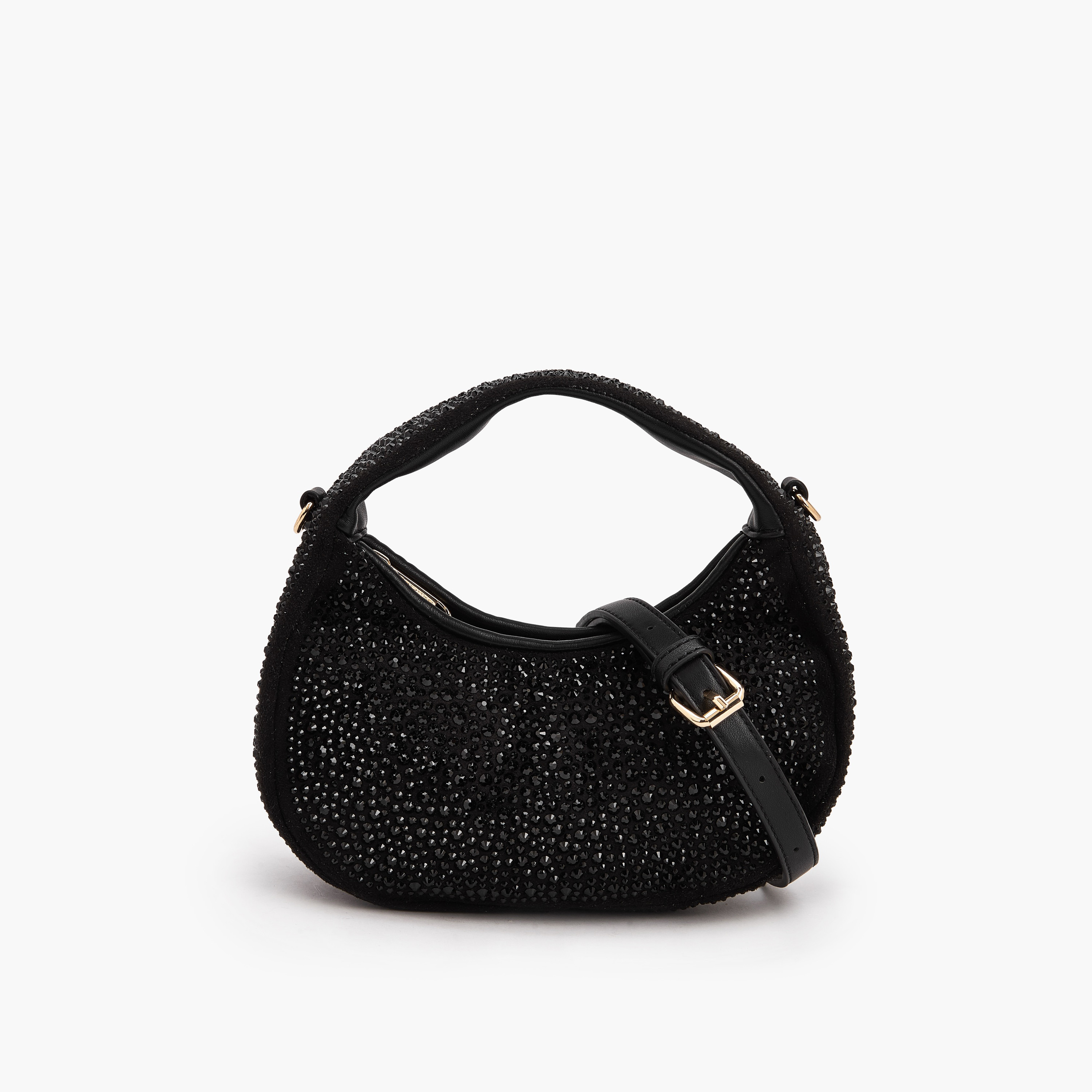 Paprika Diamante Embellished Shoulder Bag with Zip Closure-women-bagsandwallets-handbags-image-1