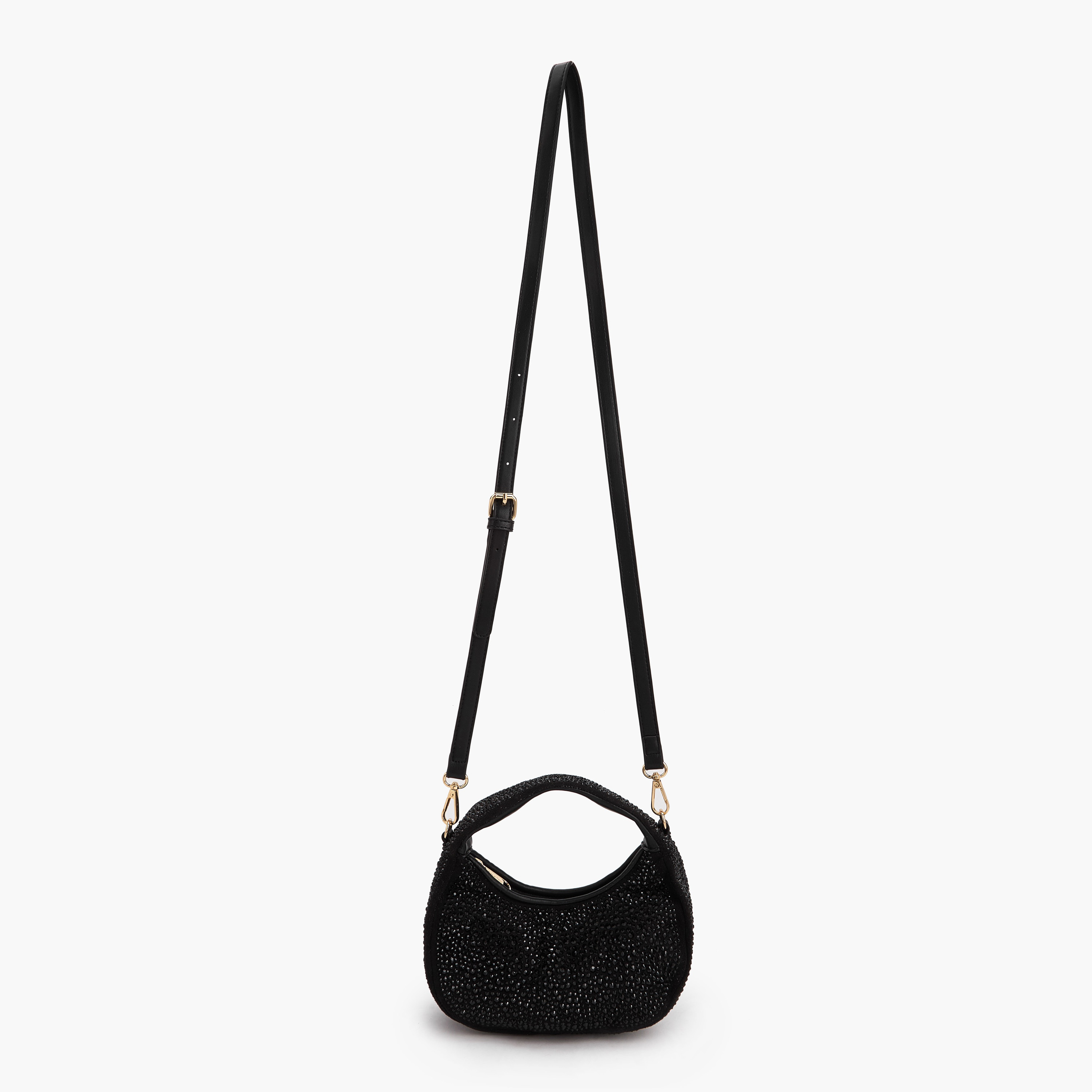 Paprika Diamante Embellished Shoulder Bag with Zip Closure-women-bagsandwallets-handbags-image-2