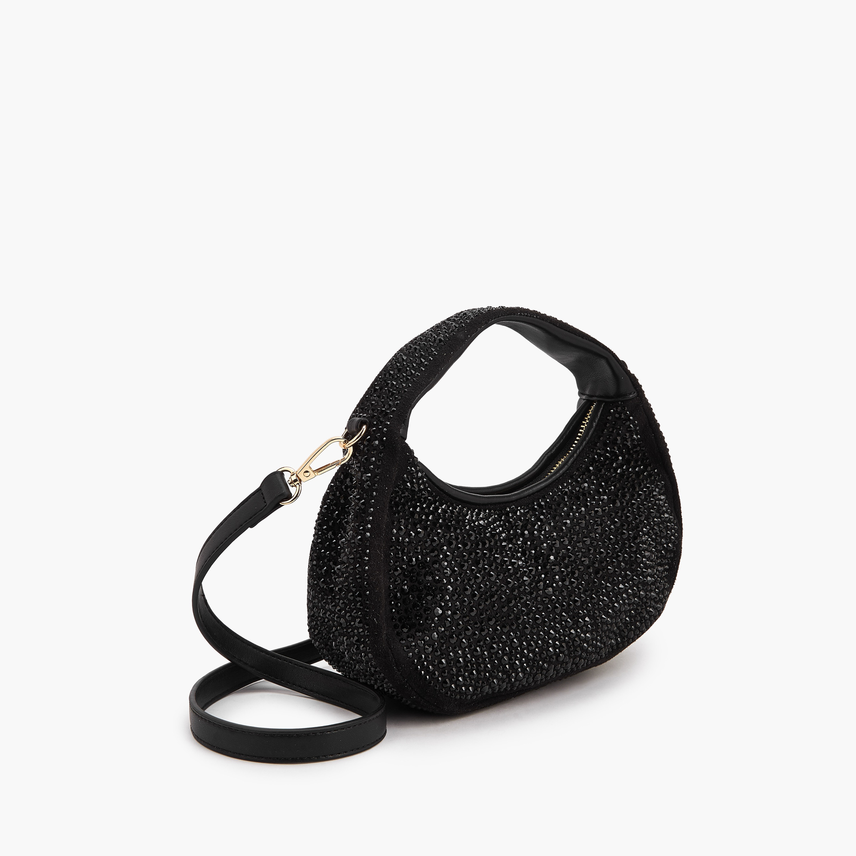 Paprika Diamante Embellished Shoulder Bag with Zip Closure-women-bagsandwallets-handbags-image-3