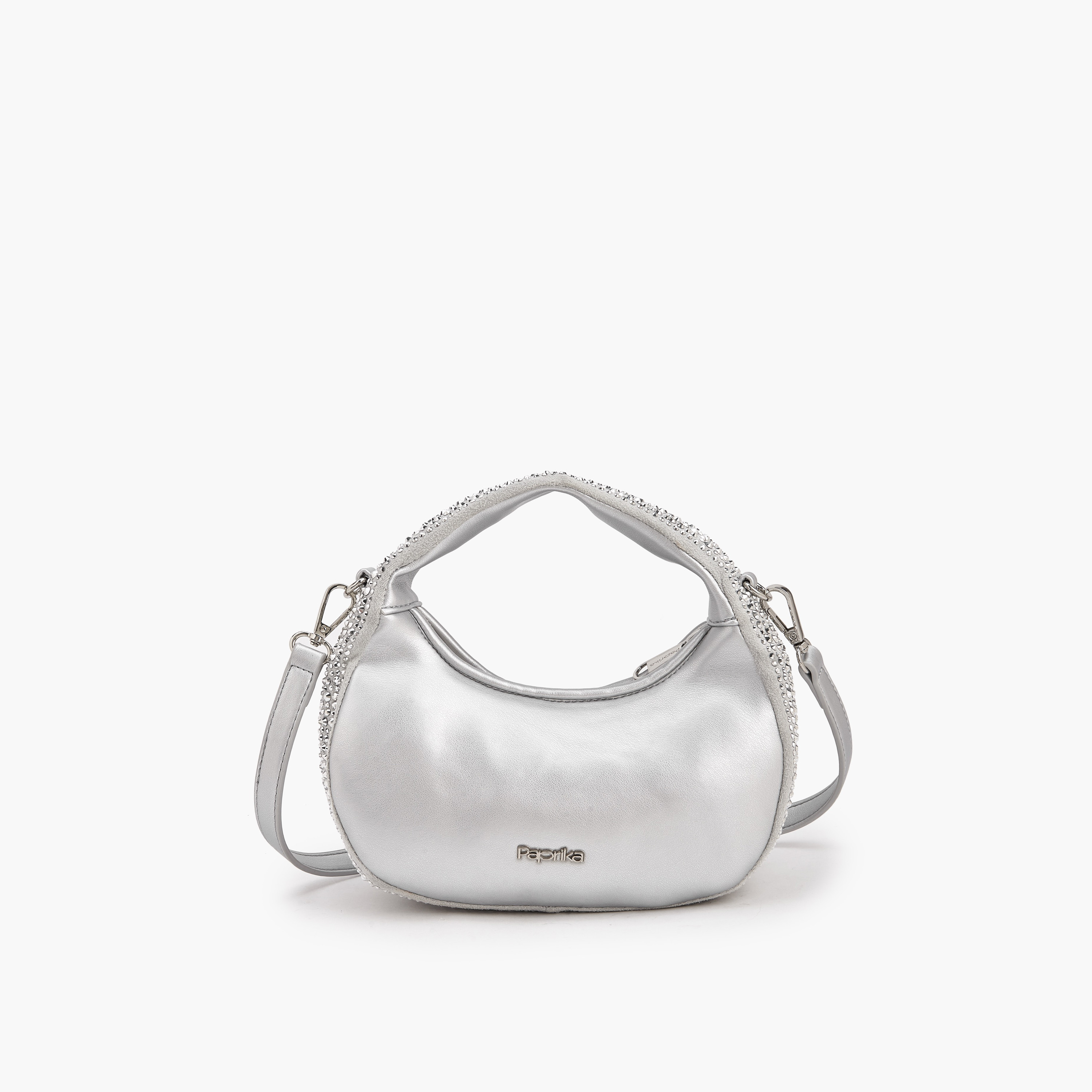Paprika Diamante Embellished Shoulder Bag with Zip Closure-women-bagsandwallets-handbags-image-6