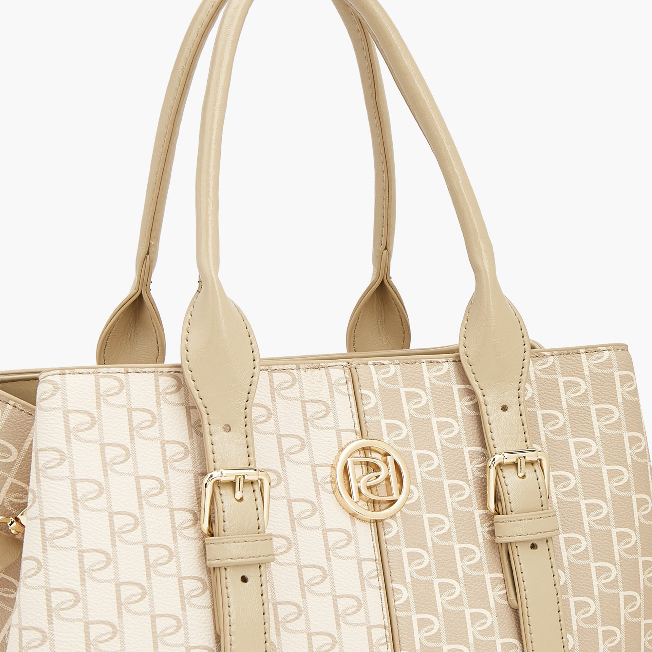 Paprika Monogram Print Tote Bag with Double Handles-women-bagsandwallets-handbags-image-5