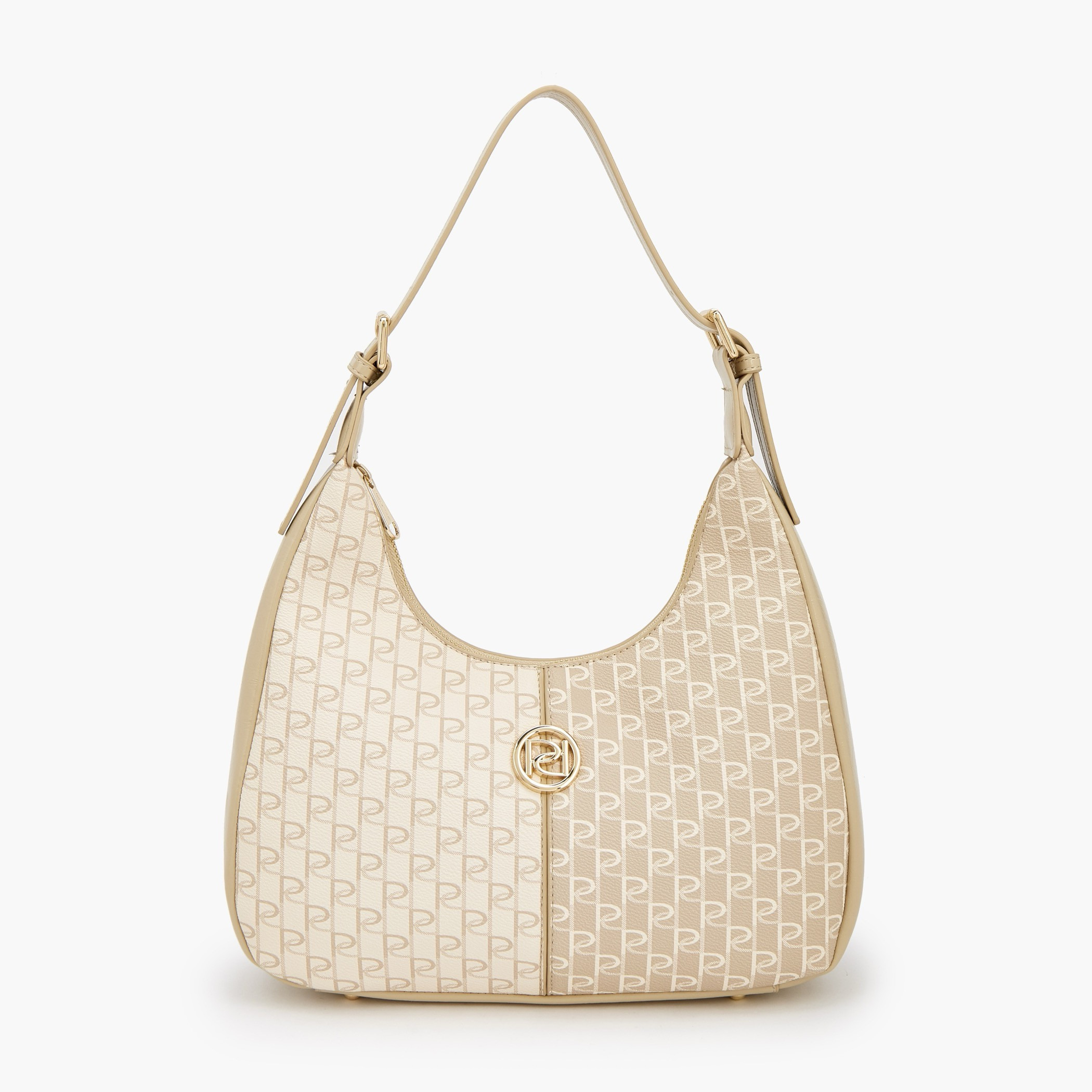 Paprika Monogram Print Shoulder Bag with Zip Closure-women-bagsandwallets-handbags-image-2