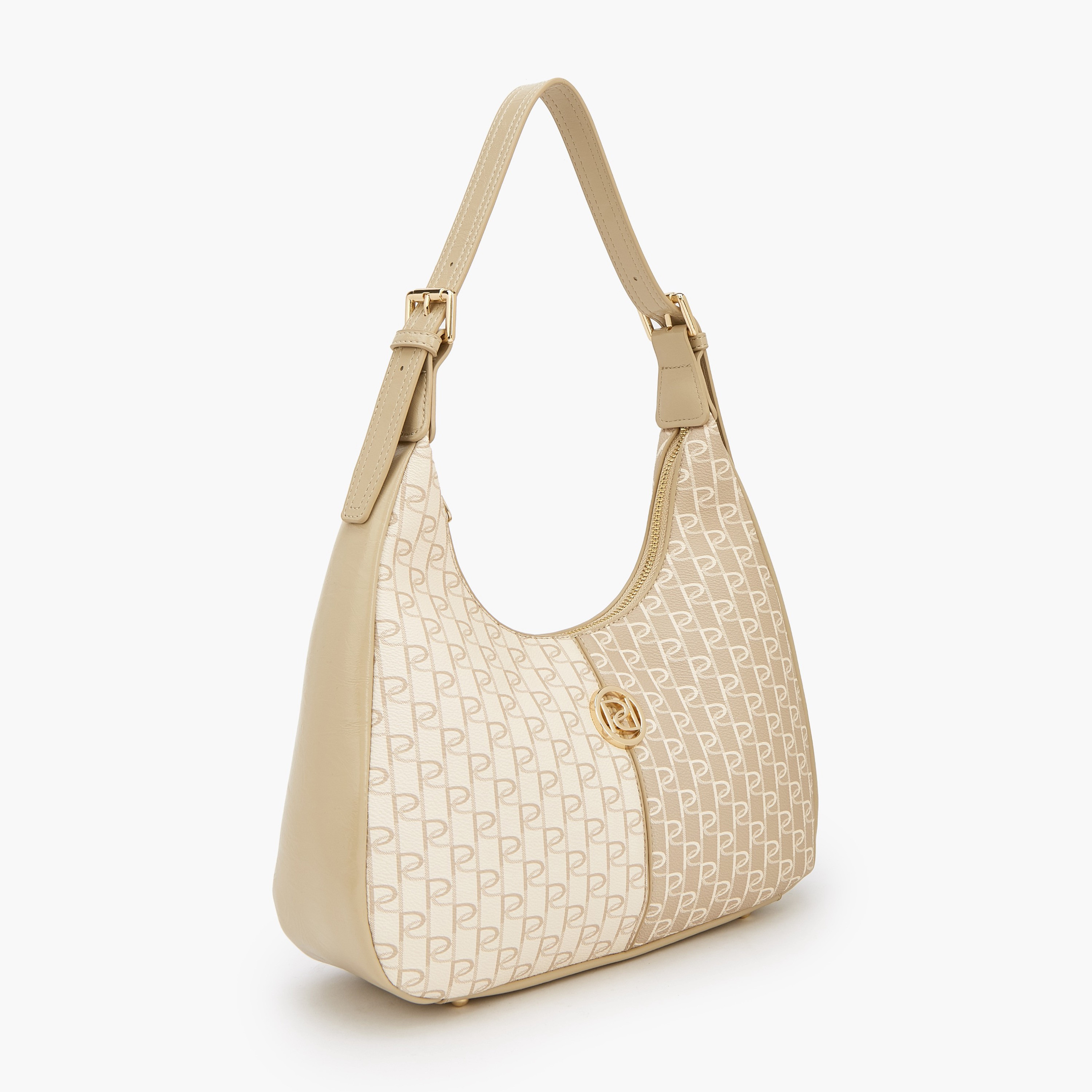 Paprika Monogram Print Shoulder Bag with Zip Closure-women-bagsandwallets-handbags-image-4