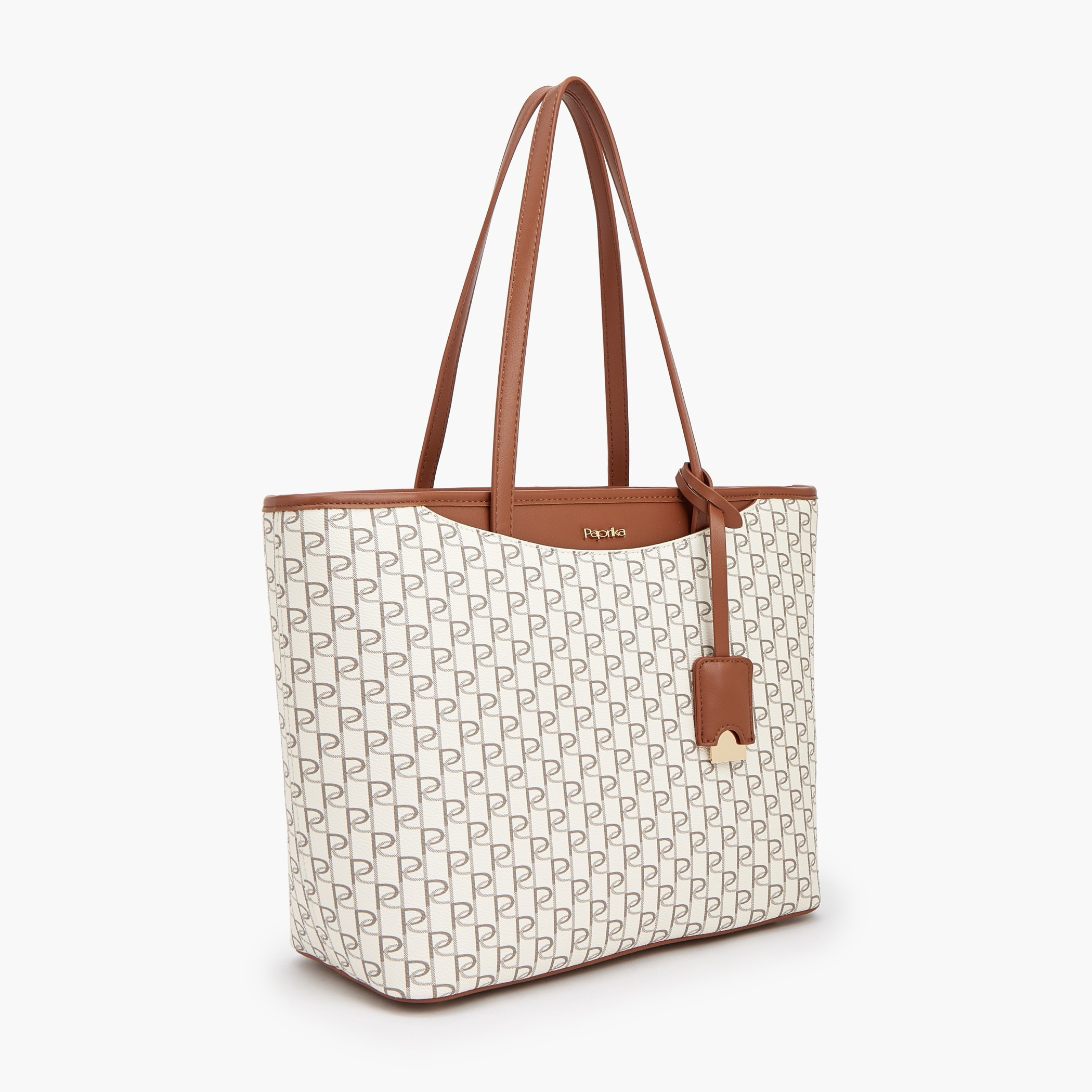 شنطة توت بطبعات مونوجرام ومقابض مزدوجة من بابريكا-women-bagsandwallets-handbags-image-2