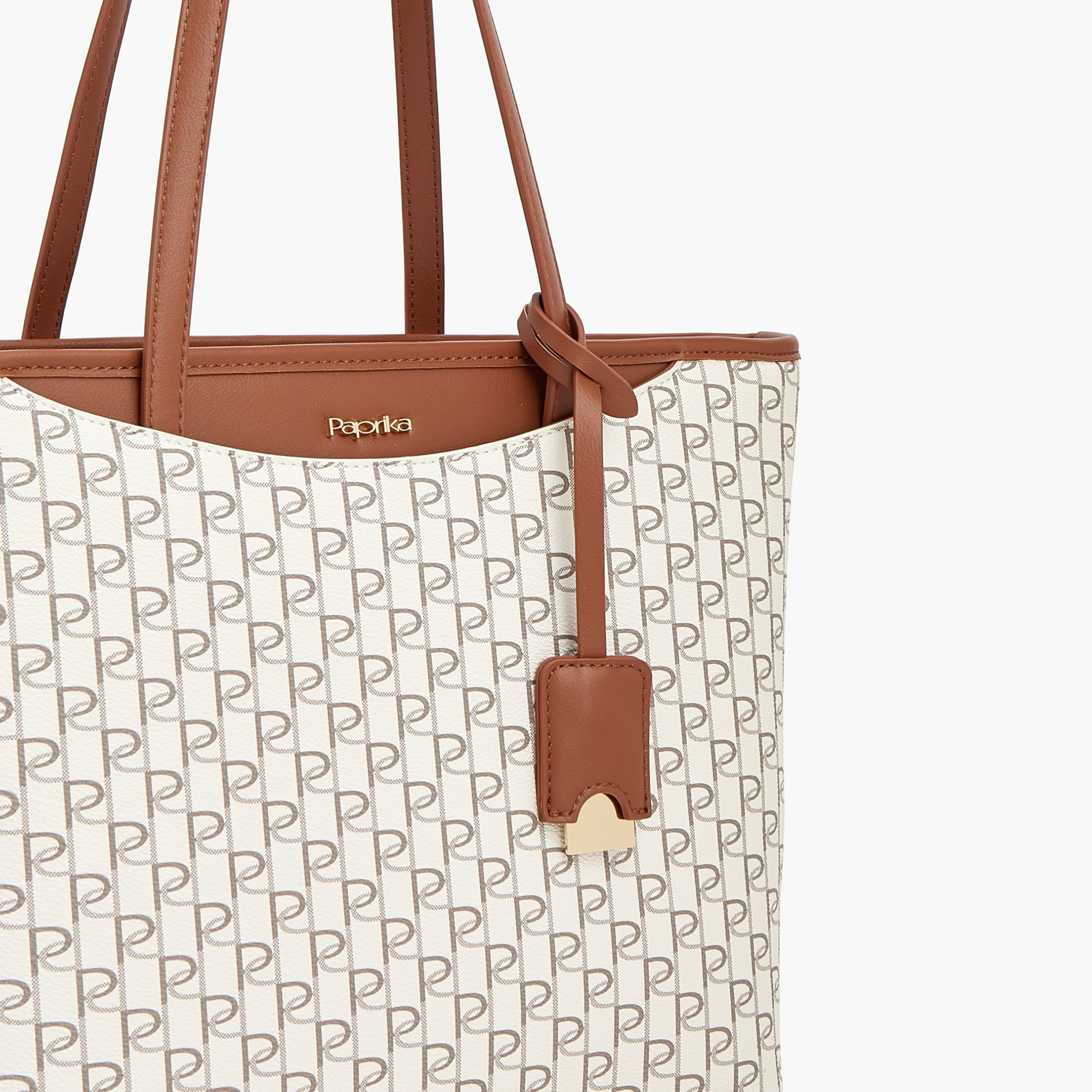 شنطة توت بطبعات مونوجرام ومقابض مزدوجة من بابريكا-women-bagsandwallets-handbags-image-3